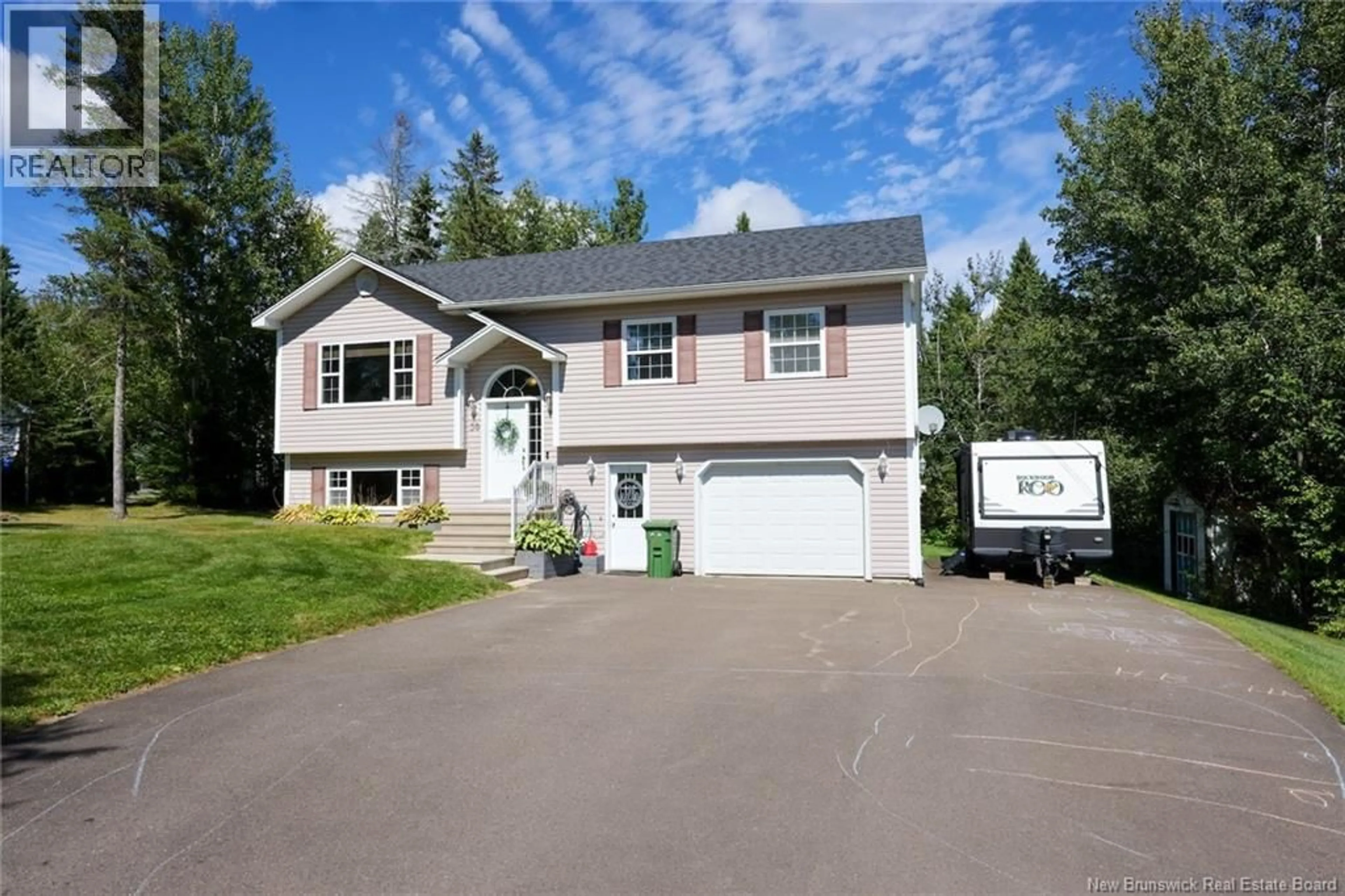 Home with vinyl exterior material, street for 30 MADONNA DRIVE, Mazerolle Settlement New Brunswick E3A2N1