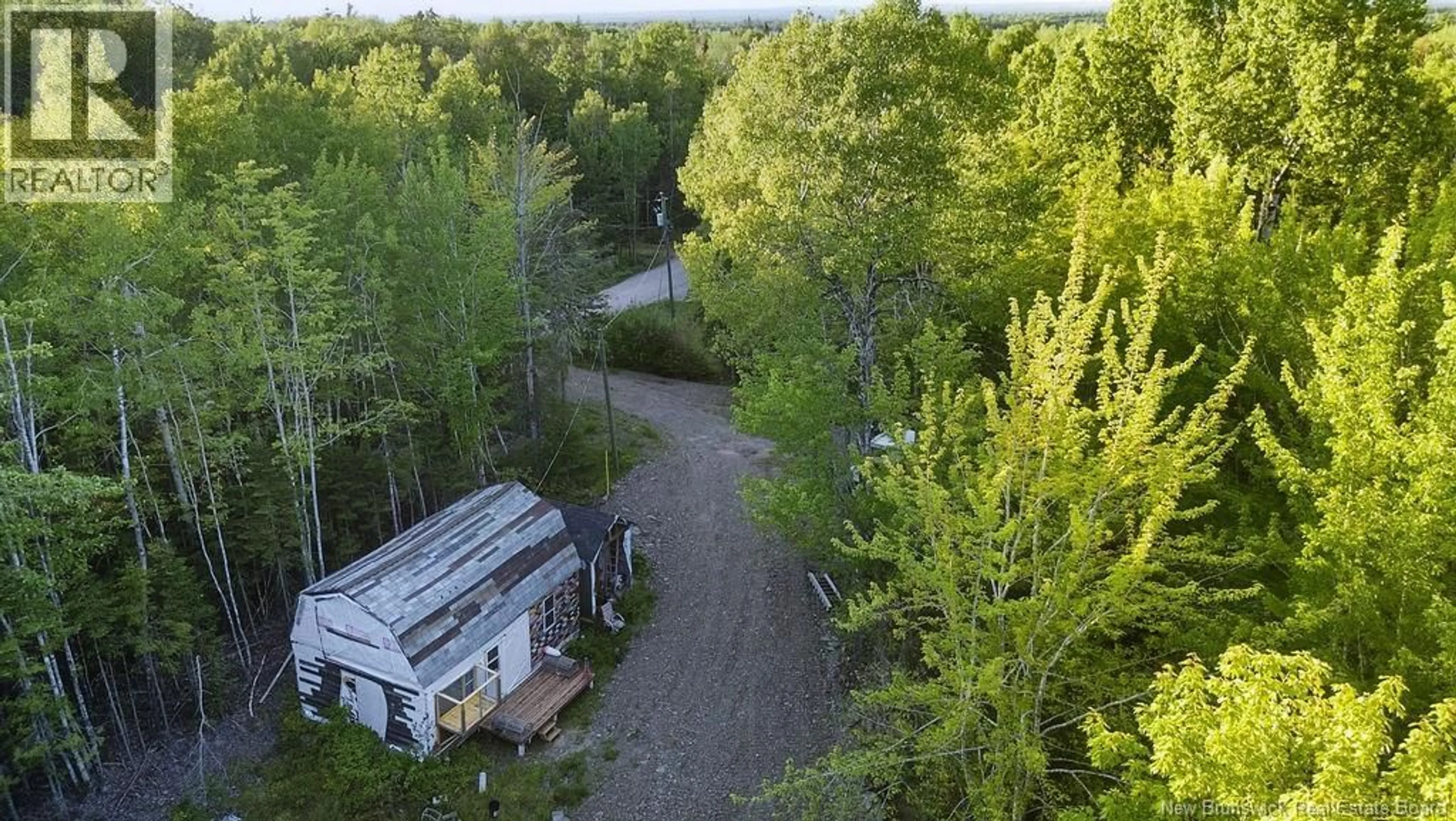 A pic from outside/outdoor area/front of a property/back of a property/a pic from drone, forest/trees view for 12 THORNE BROOK ROAD, Havelock New Brunswick E4Z0G2