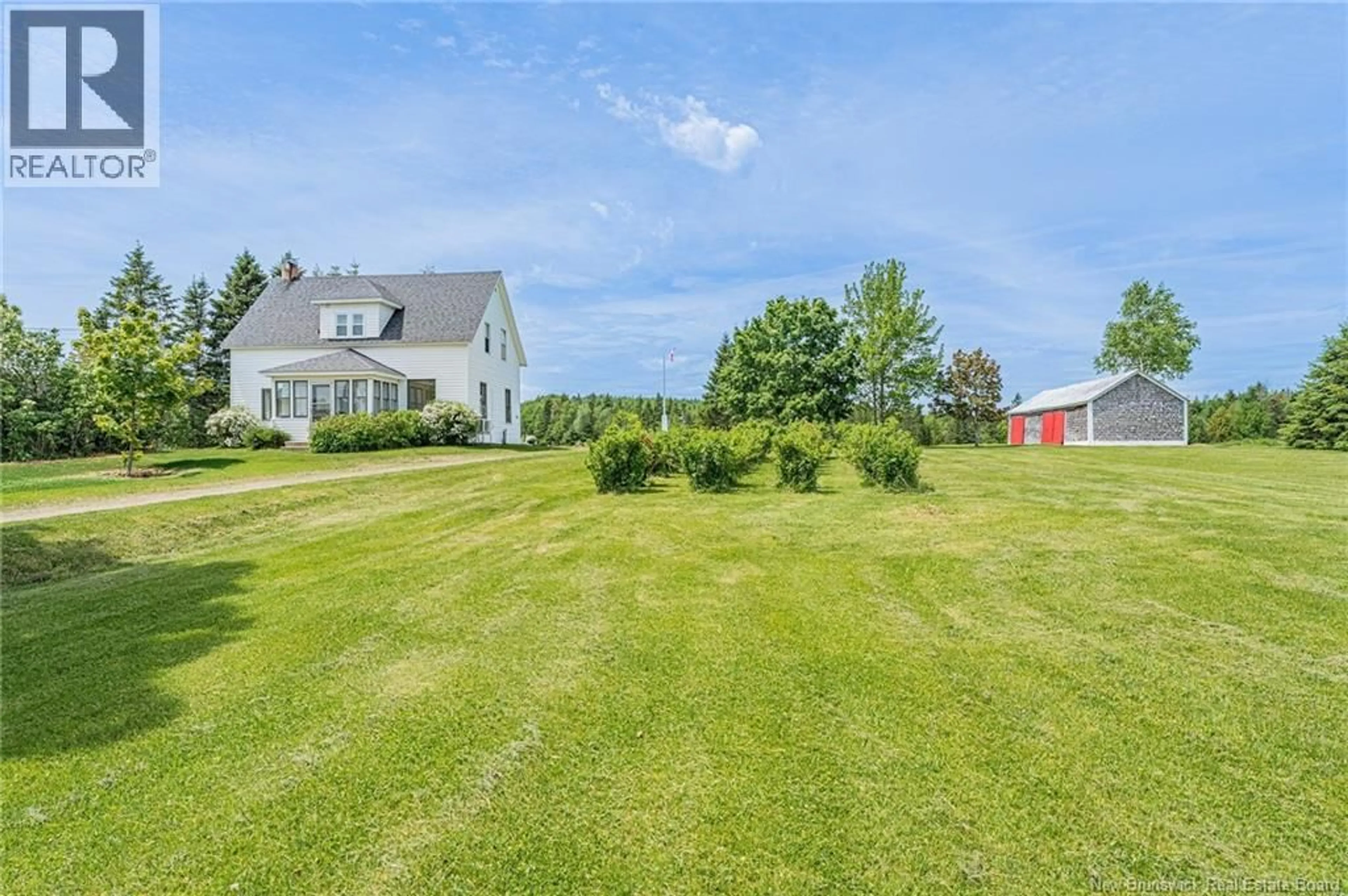 A pic from outside/outdoor area/front of a property/back of a property/a pic from drone, water/lake/river/ocean view for 2118 ROUTE 3, Harvey New Brunswick E6K3W9
