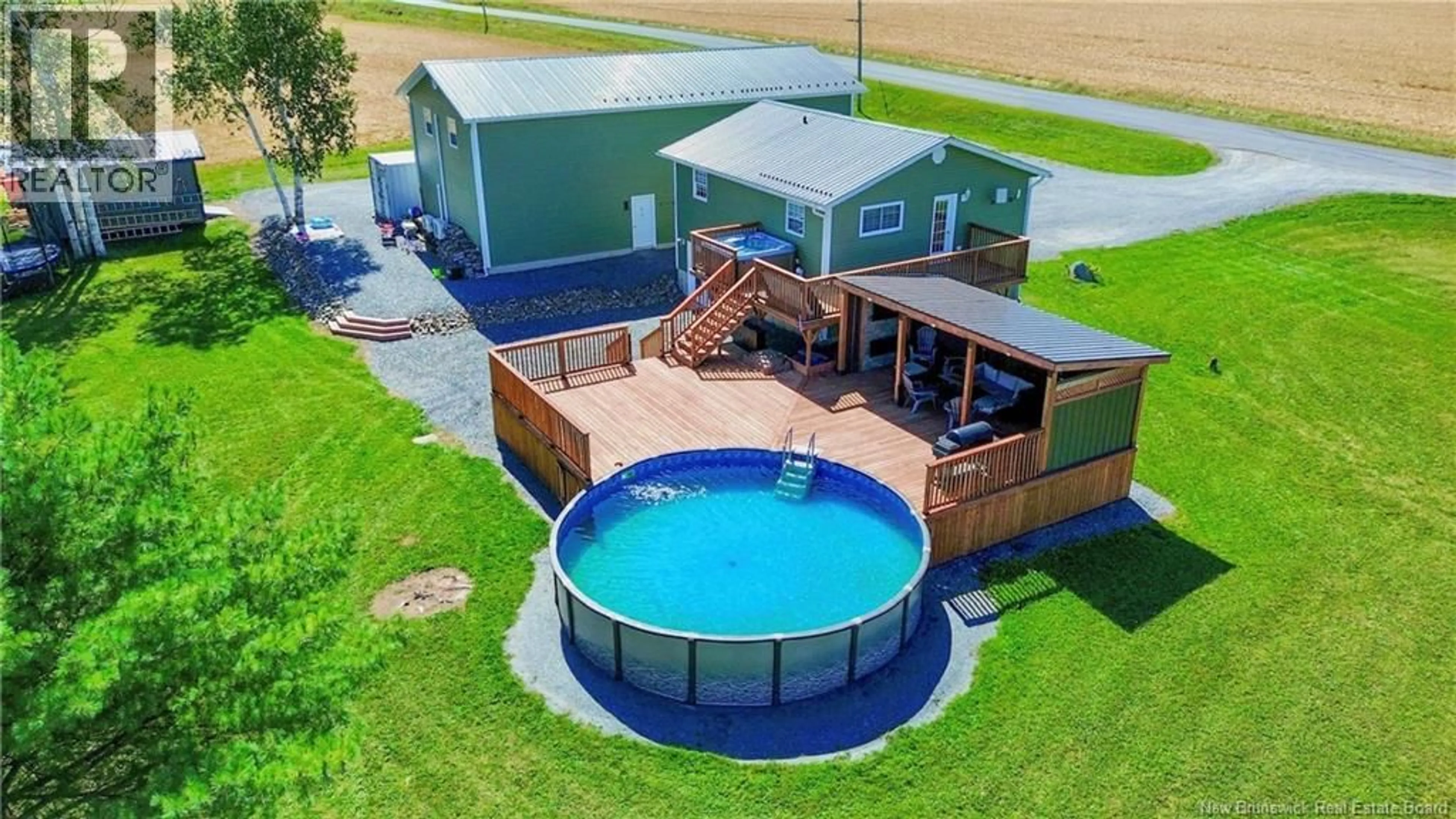 A pic from outside/outdoor area/front of a property/back of a property/a pic from drone, water/lake/river/ocean view for 520 WILMOT ROAD, Wilmot New Brunswick E7P2W7