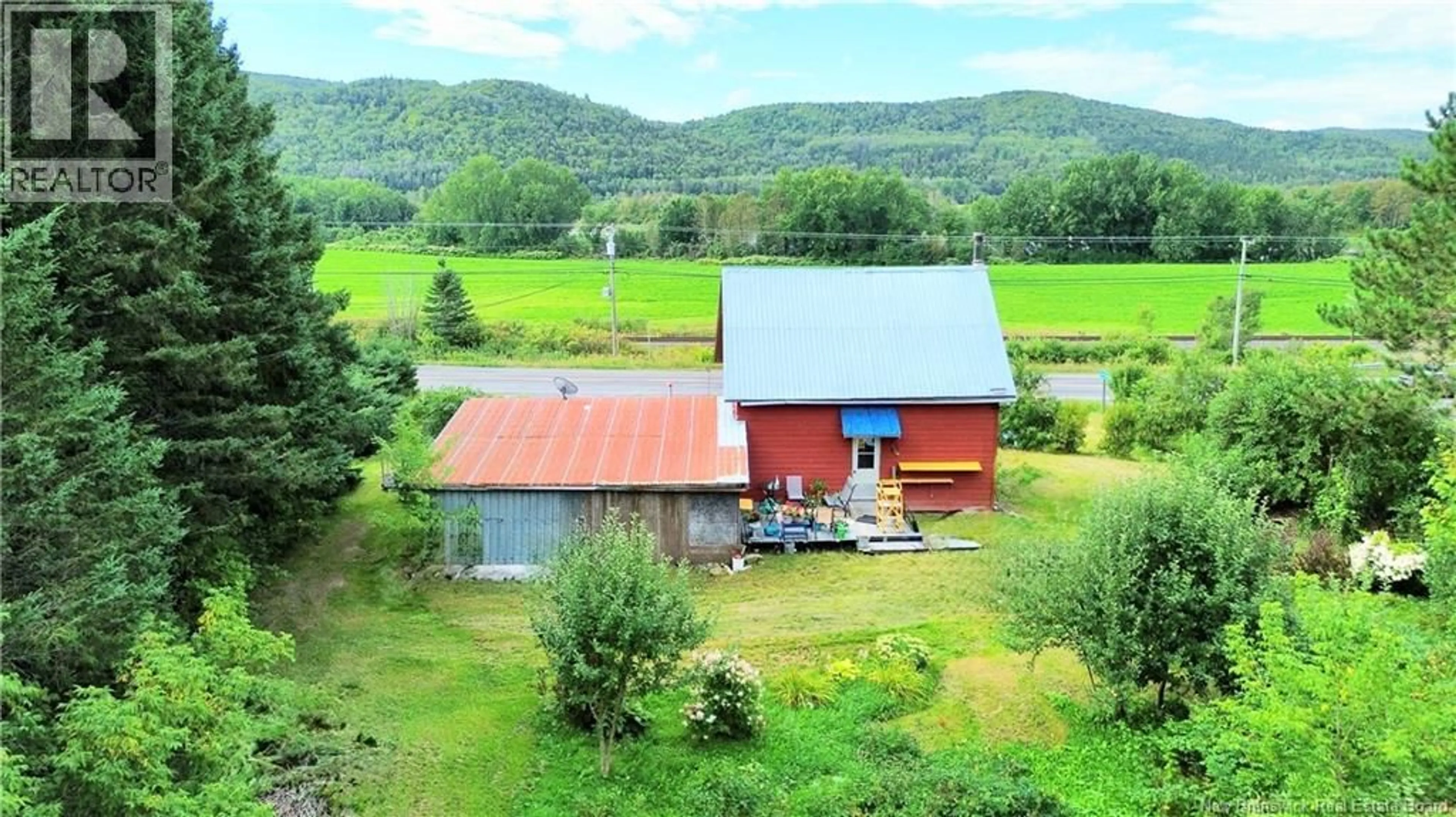 A pic from outside/outdoor area/front of a property/back of a property/a pic from drone, mountain view for 2943 RTE 120, St-Hilaire New Brunswick E3V4T7