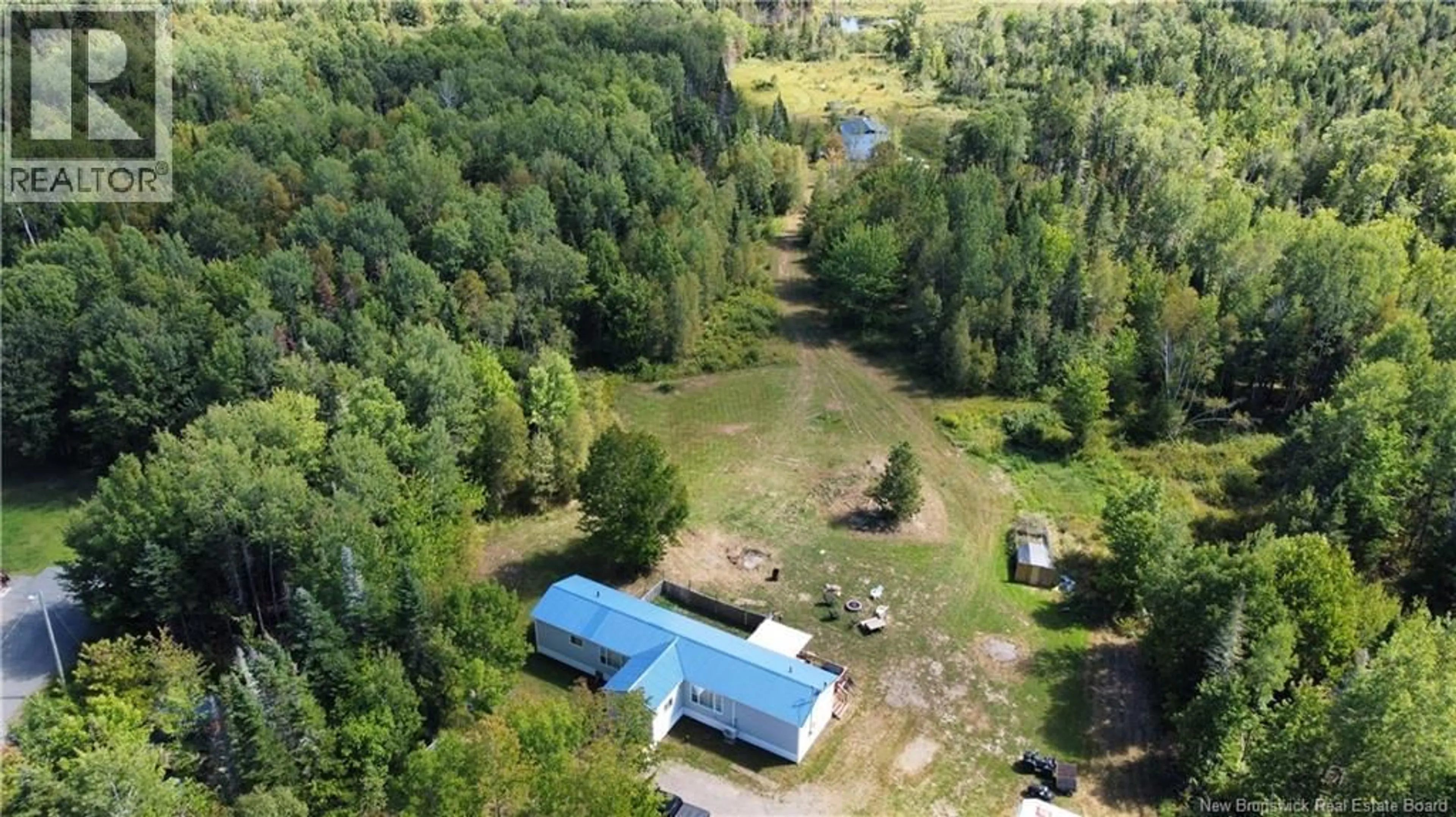 A pic from outside/outdoor area/front of a property/back of a property/a pic from drone, forest/trees view for 341 635 ROUTE, Lake George New Brunswick E6K1G3