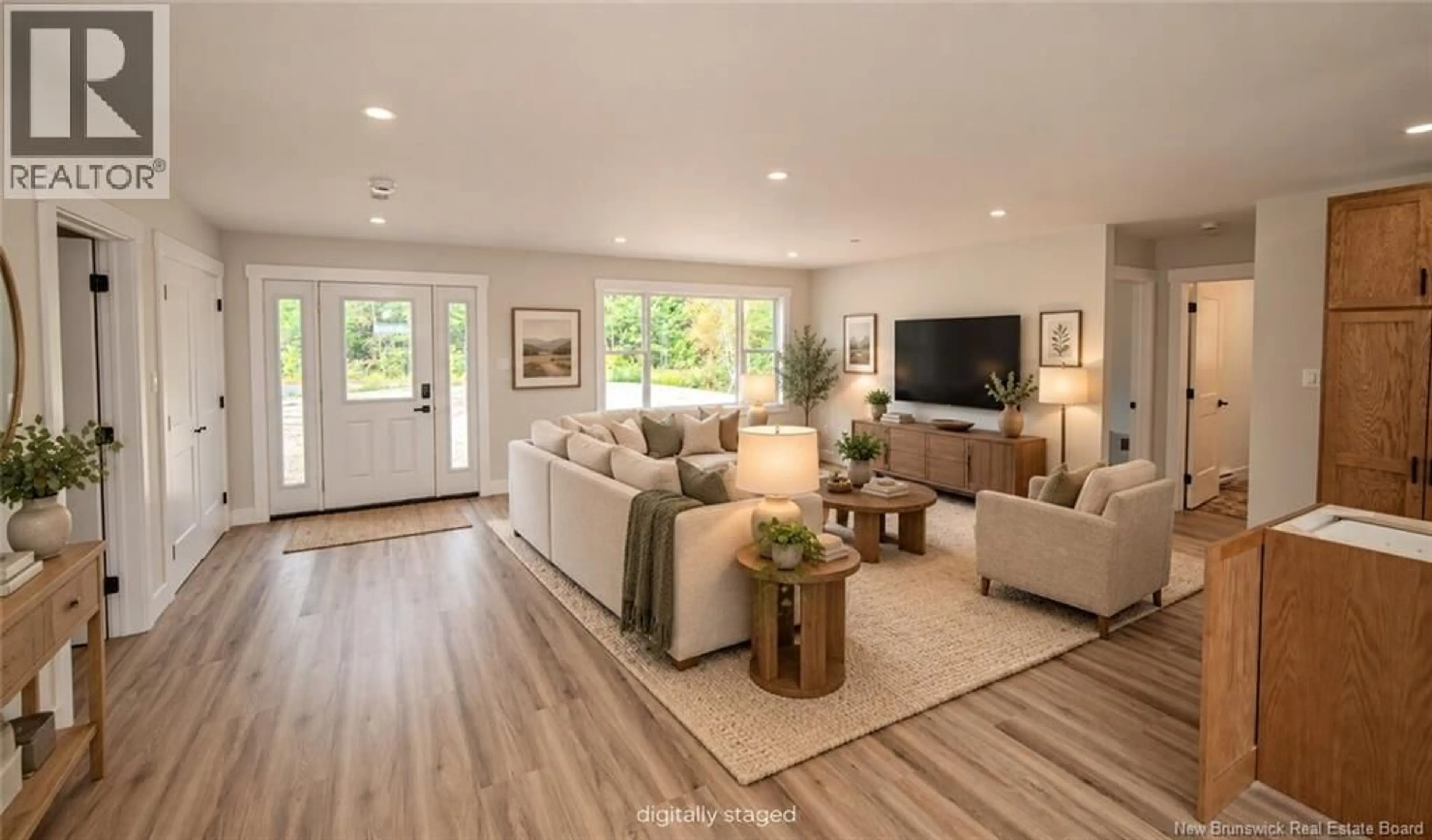 Living room with furniture, wood/laminate floor for 23 DEWITT ROAD, Rusagonis New Brunswick E3B8X5