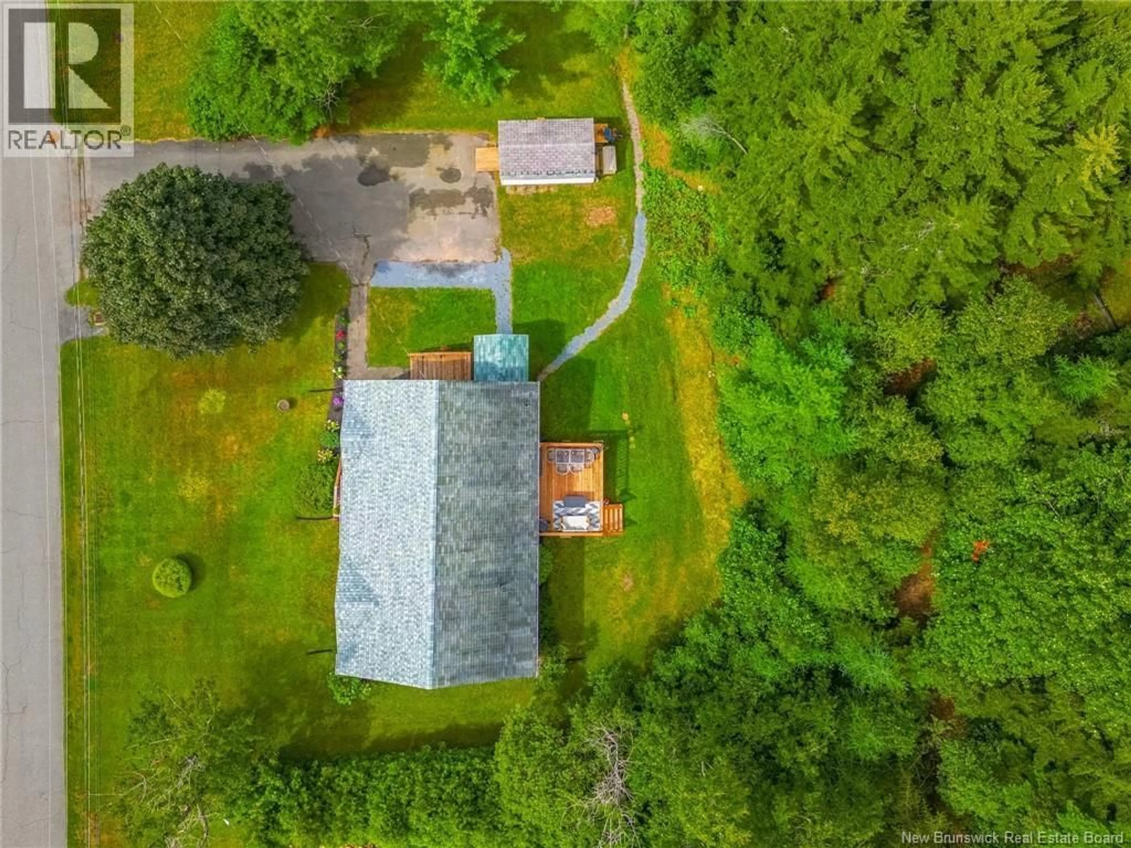 A pic from outside/outdoor area/front of a property/back of a property/a pic from drone, forest/trees view for 10 MEADOW BROOK DRIVE, Grand Bay-Westfield New Brunswick E5K2S8