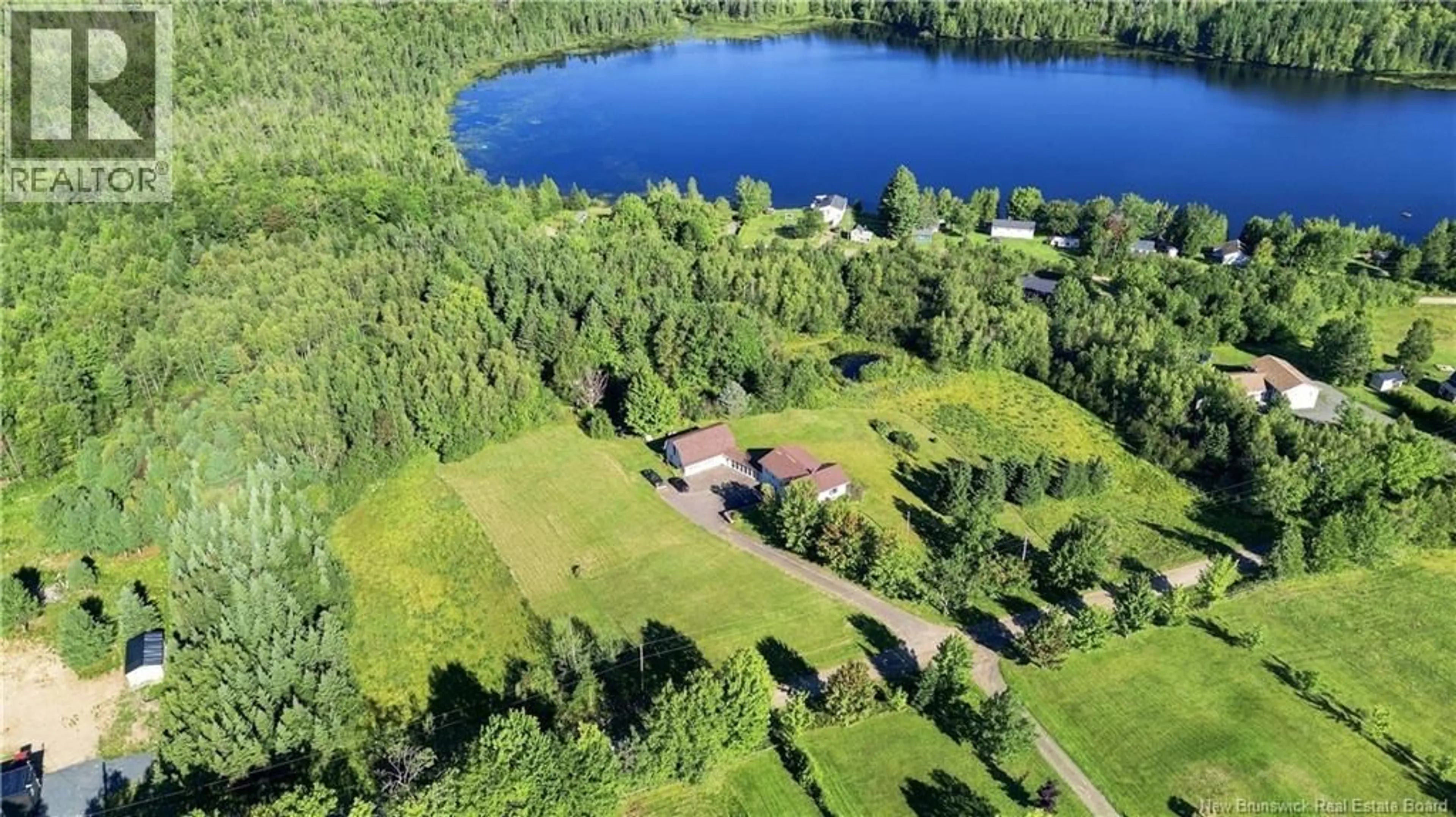 A pic from outside/outdoor area/front of a property/back of a property/a pic from drone, water/lake/river/ocean view for 100 GREEN HILL LAKE ROAD, Greenhill Lake New Brunswick E6E1E9