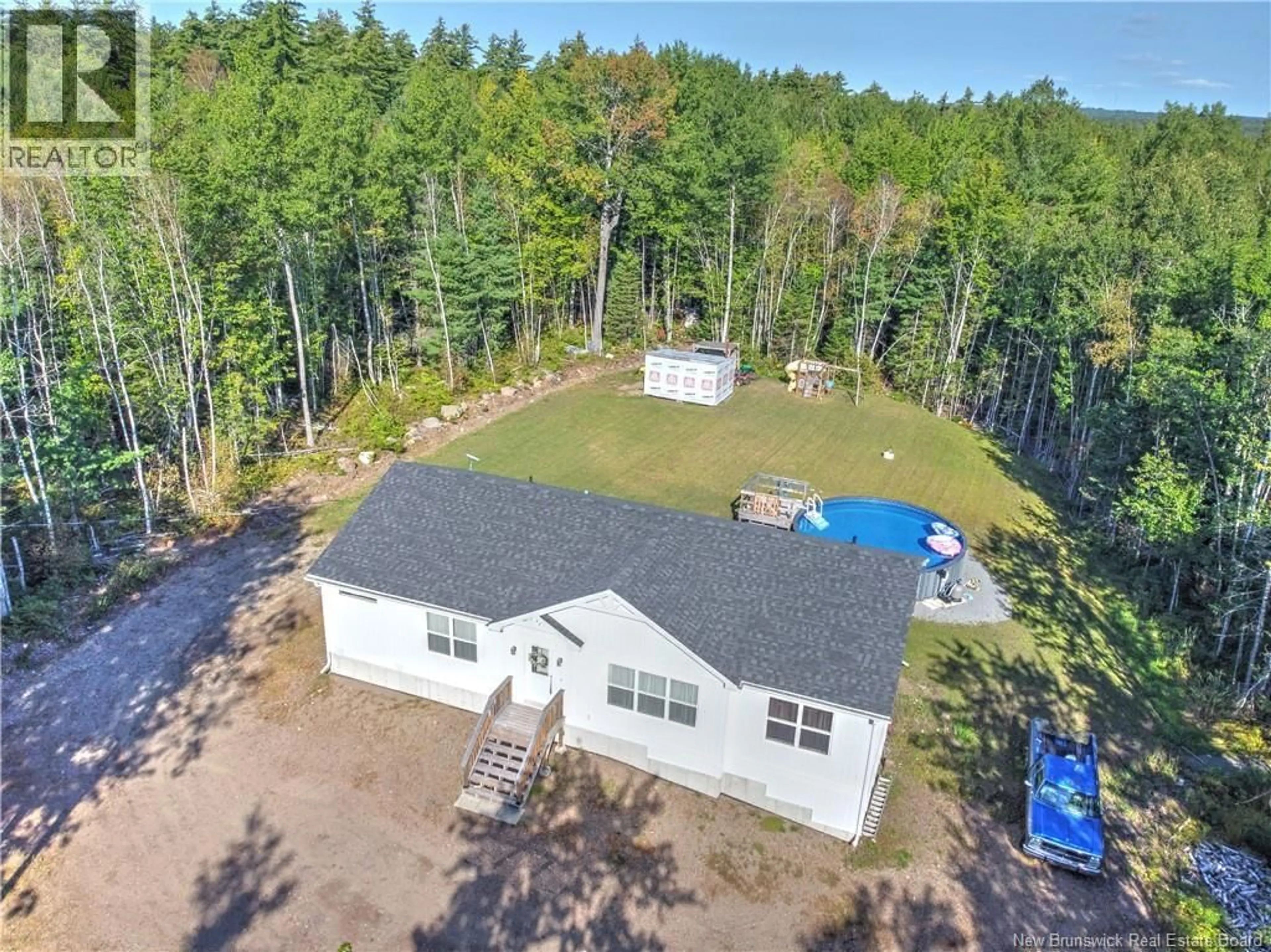 A pic from outside/outdoor area/front of a property/back of a property/a pic from drone, water/lake/river/ocean view for 124 DIAMOND SQUARE ROAD, Fredericton Junction New Brunswick E5L1V3