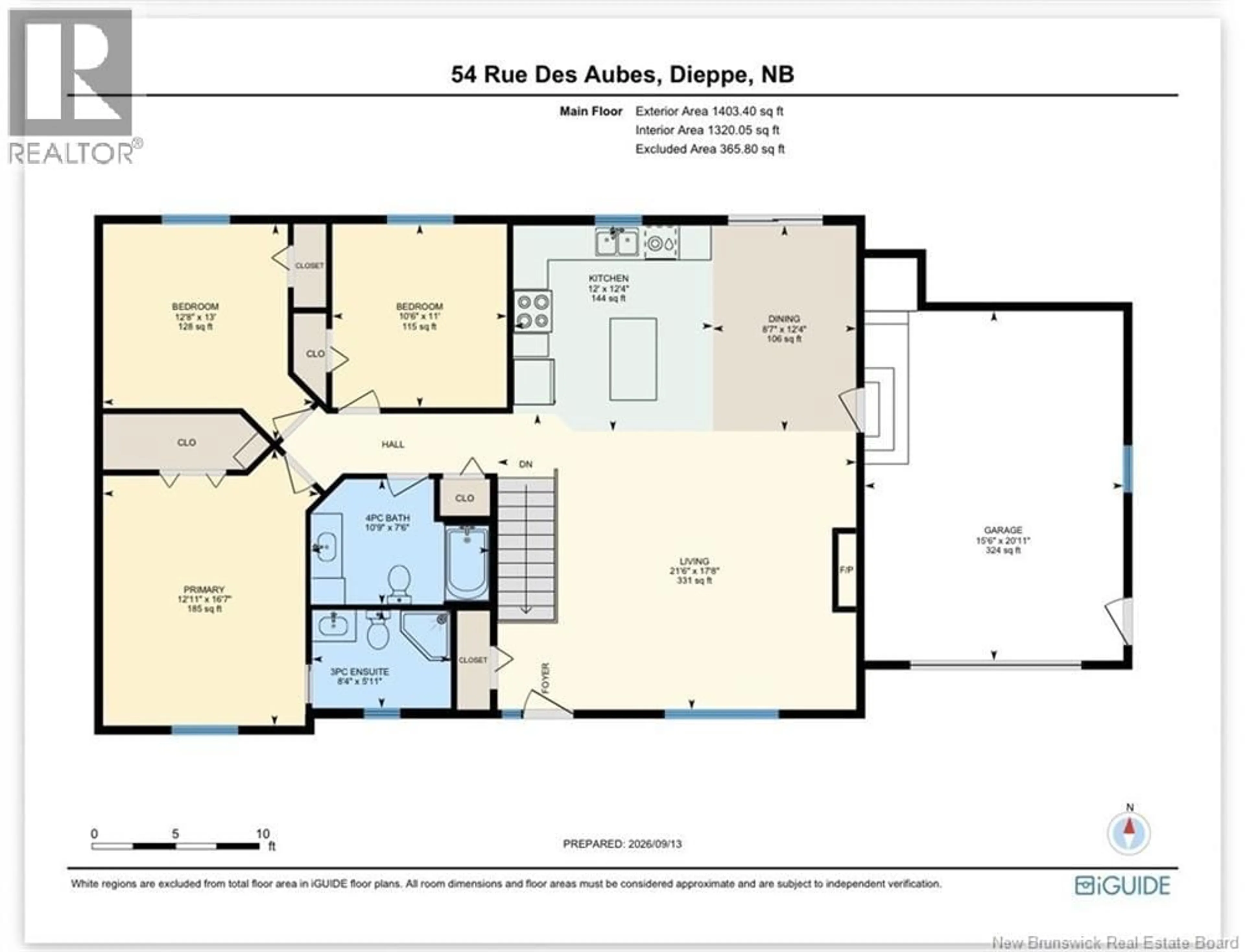 Floor plan for 54 DES AUBES, Dieppe New Brunswick E1A0Y3