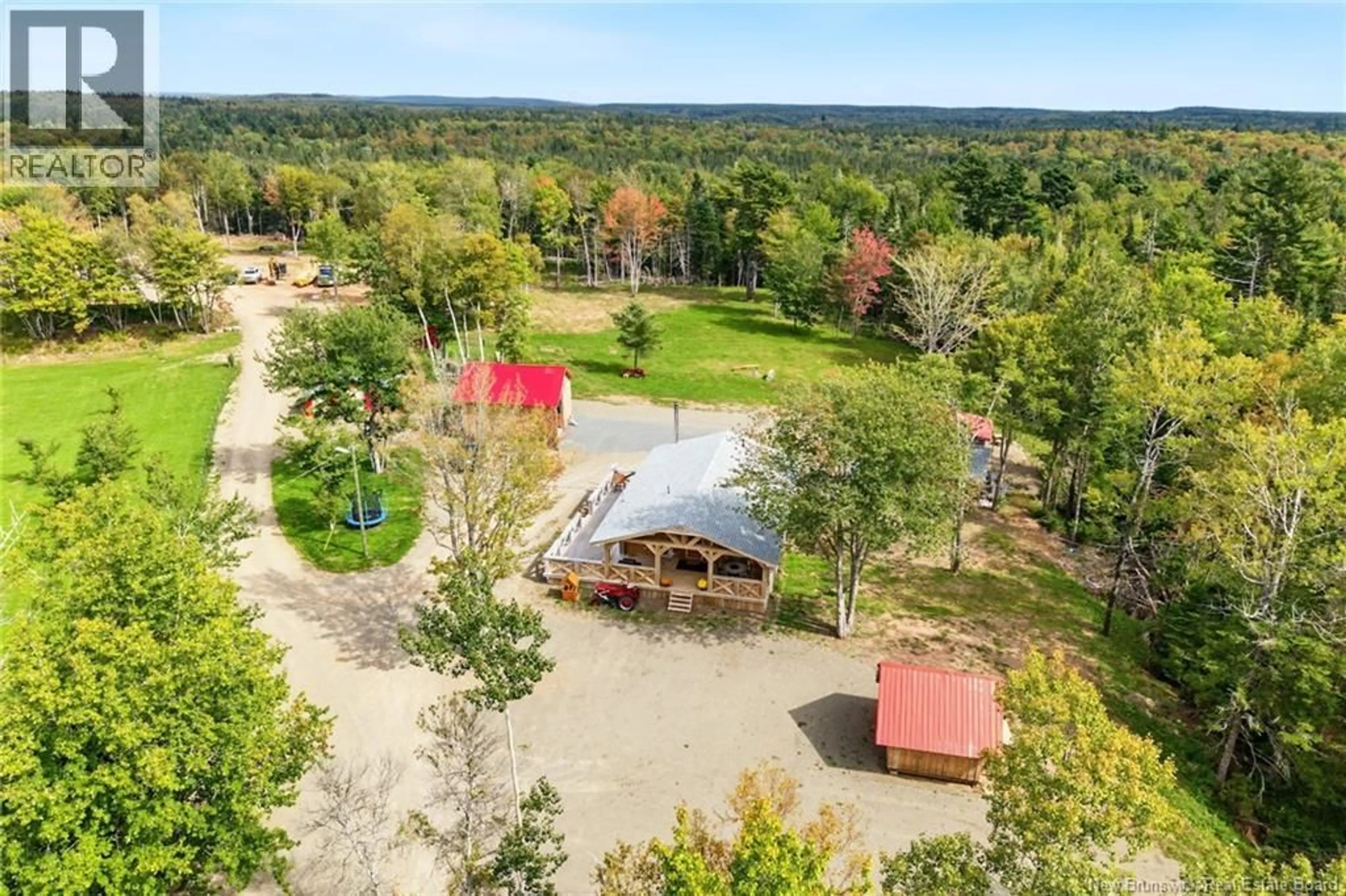 A pic from outside/outdoor area/front of a property/back of a property/a pic from drone, forest/trees view for 516 CARPENTER BALD HILL ROAD, Shannon New Brunswick E5T3W6