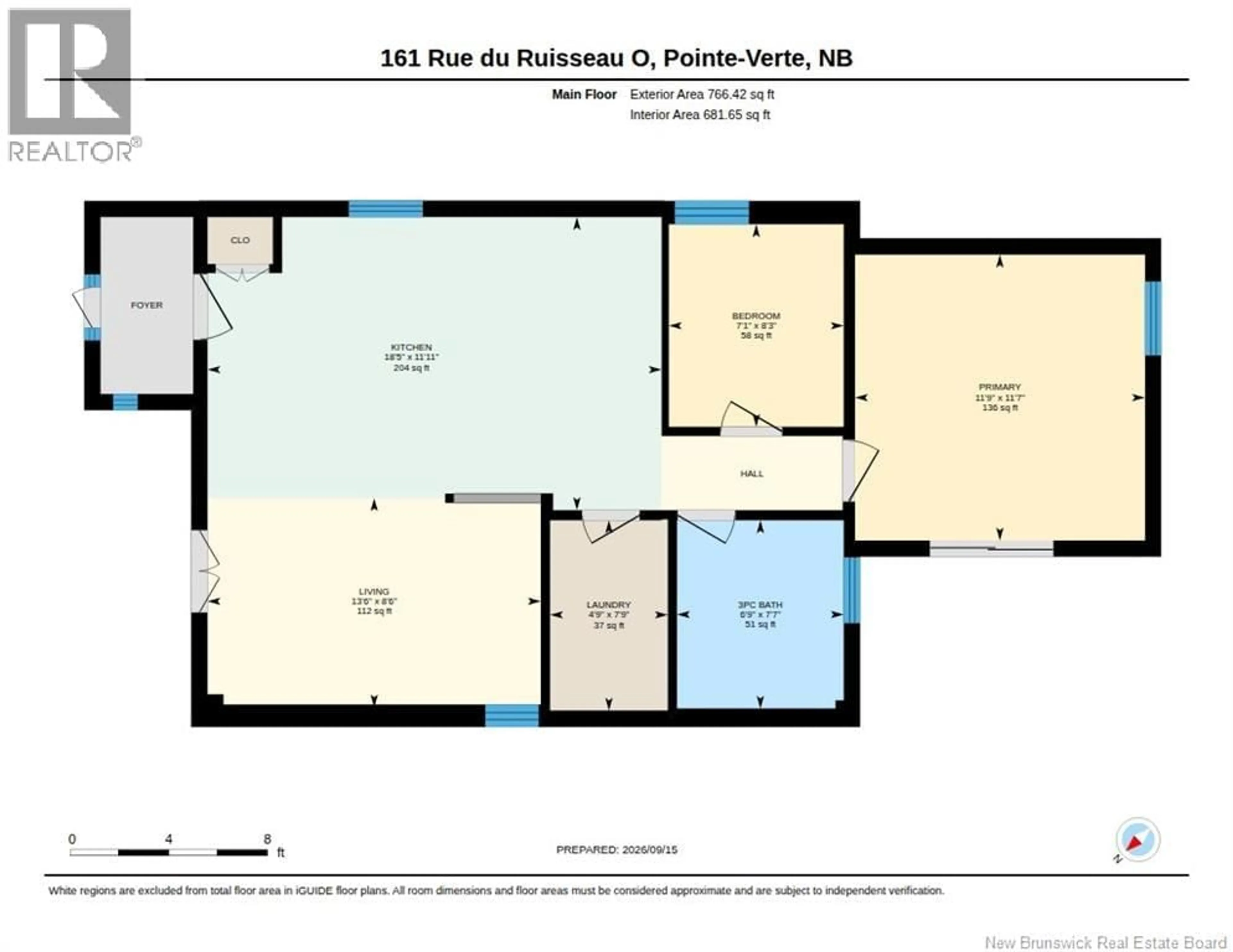 Floor plan for 161 RUE DU RUISSEAU, Pointe-Verte New Brunswick E8J2Y7