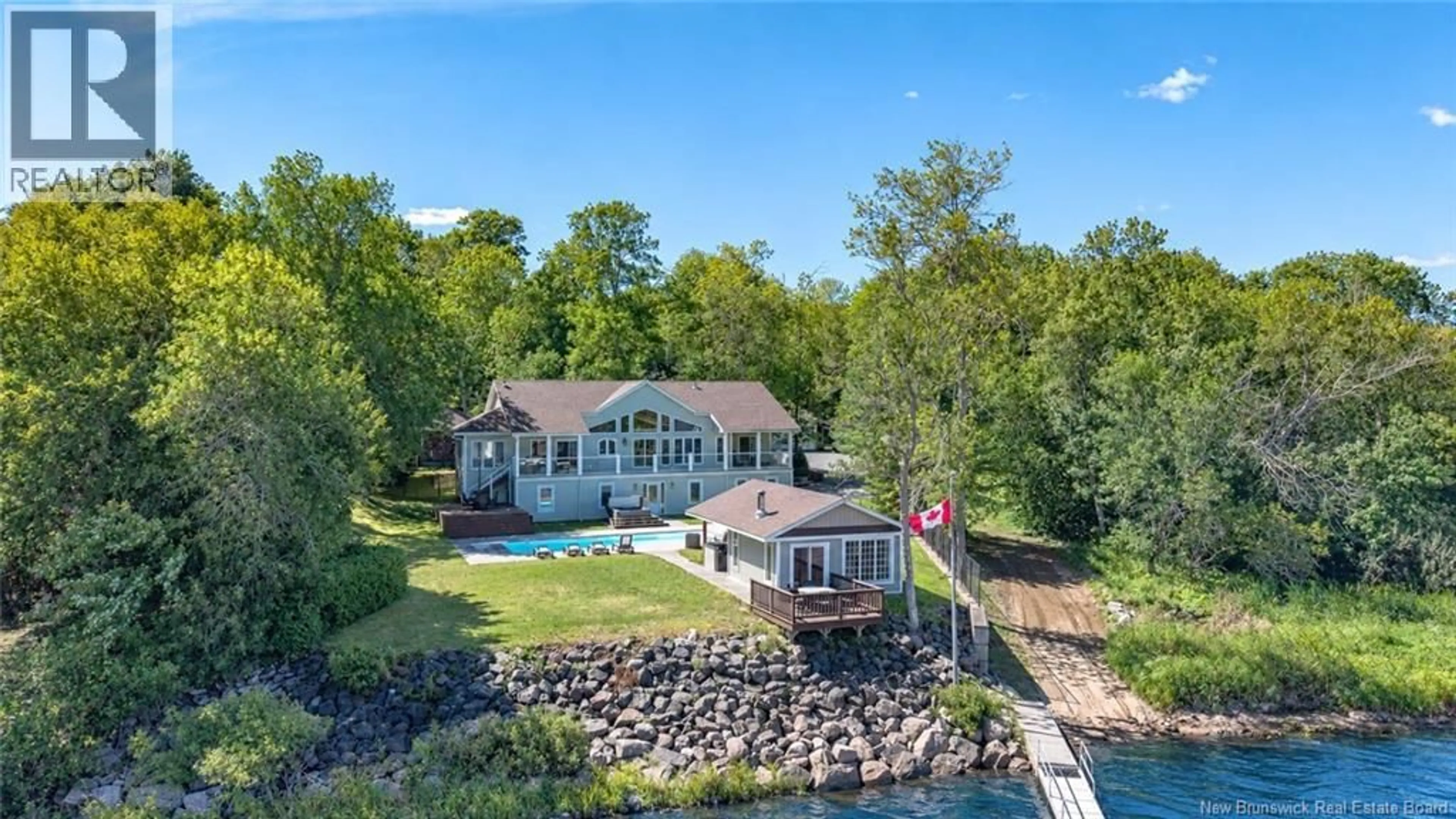 A pic from outside/outdoor area/front of a property/back of a property/a pic from drone, water/lake/river/ocean view for 200 INGELWOOD DRIVE, Grand Bay-Westfield New Brunswick E5K2E6