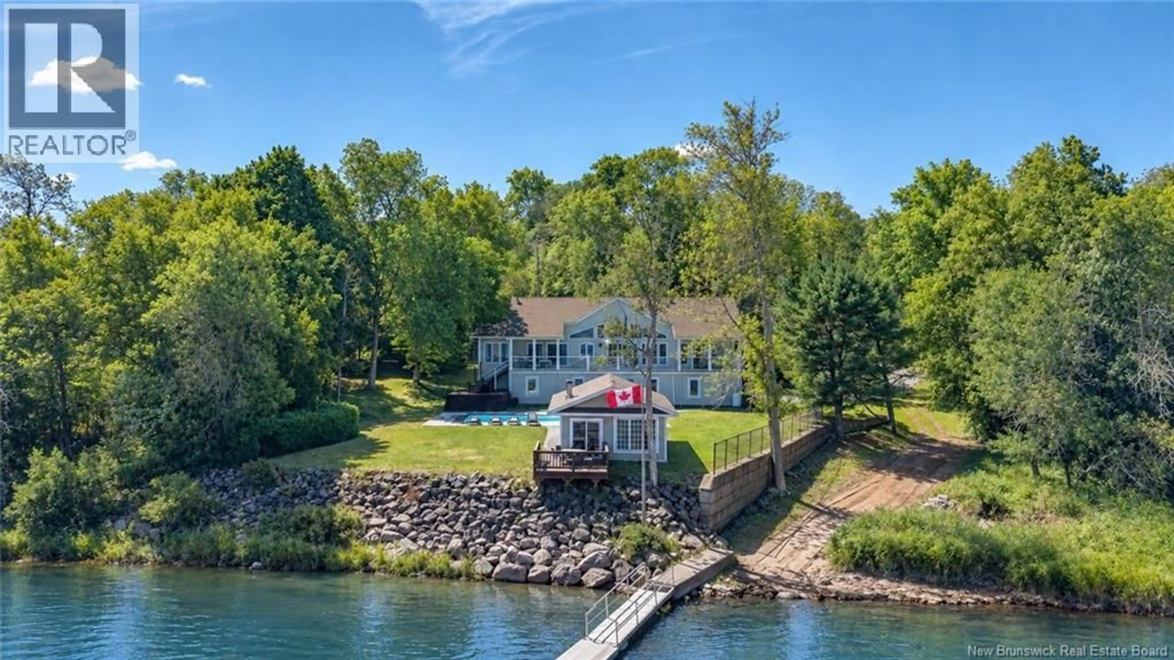 A pic from outside/outdoor area/front of a property/back of a property/a pic from drone, water/lake/river/ocean view for 200 INGELWOOD DRIVE, Grand Bay-Westfield New Brunswick E5K2E6