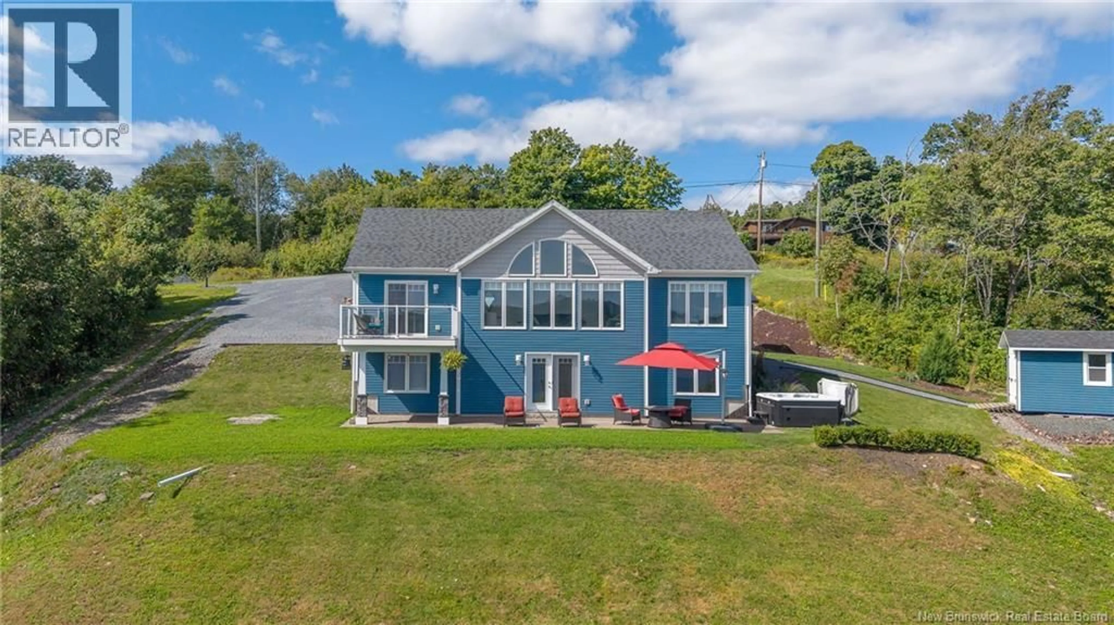 A pic from outside/outdoor area/front of a property/back of a property/a pic from drone, water/lake/river/ocean view for 7713 ROUTE 102, Lower Greenwich New Brunswick E5K4G5