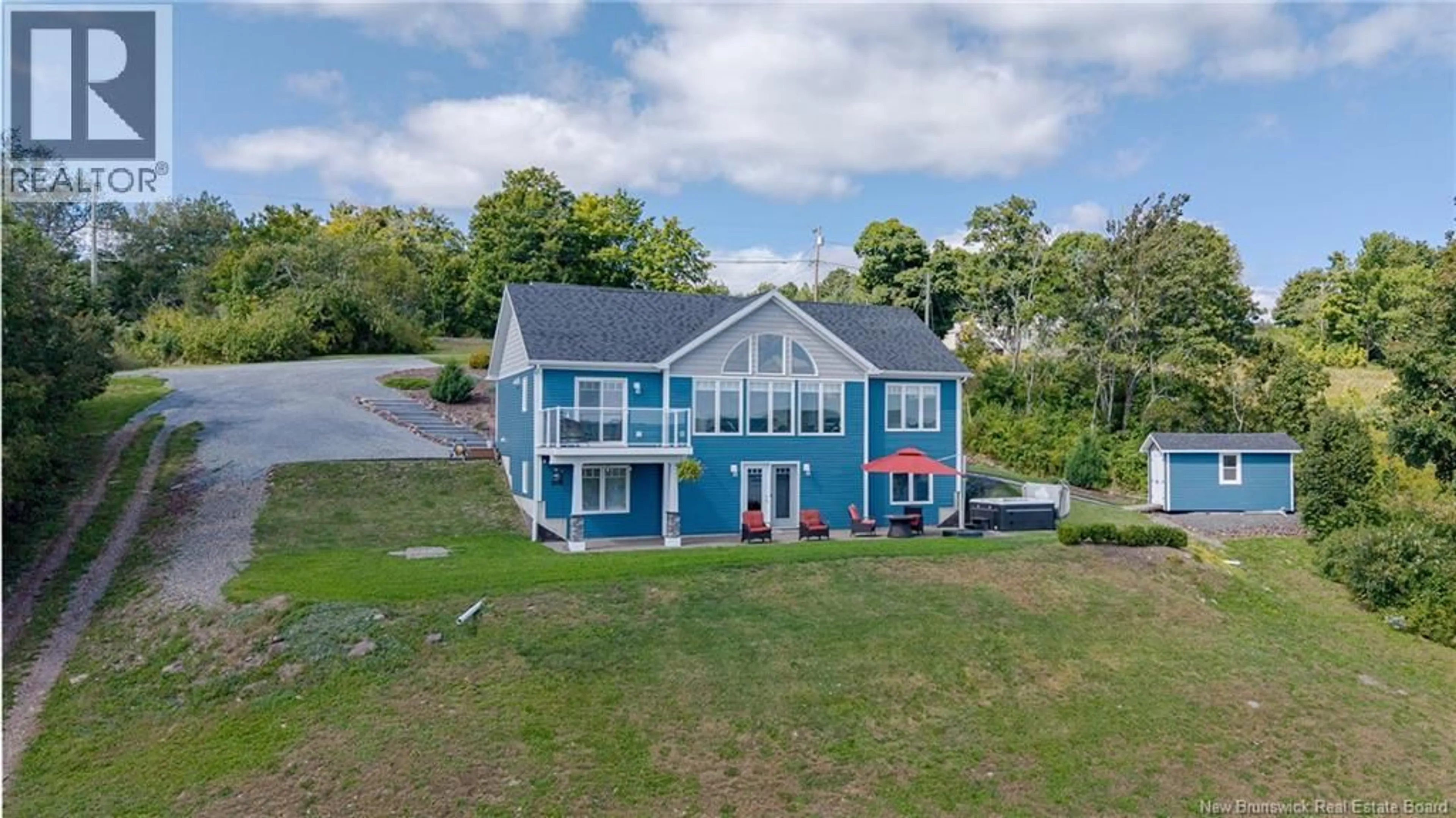 A pic from outside/outdoor area/front of a property/back of a property/a pic from drone, water/lake/river/ocean view for 7713 ROUTE 102, Lower Greenwich New Brunswick E5K4G5