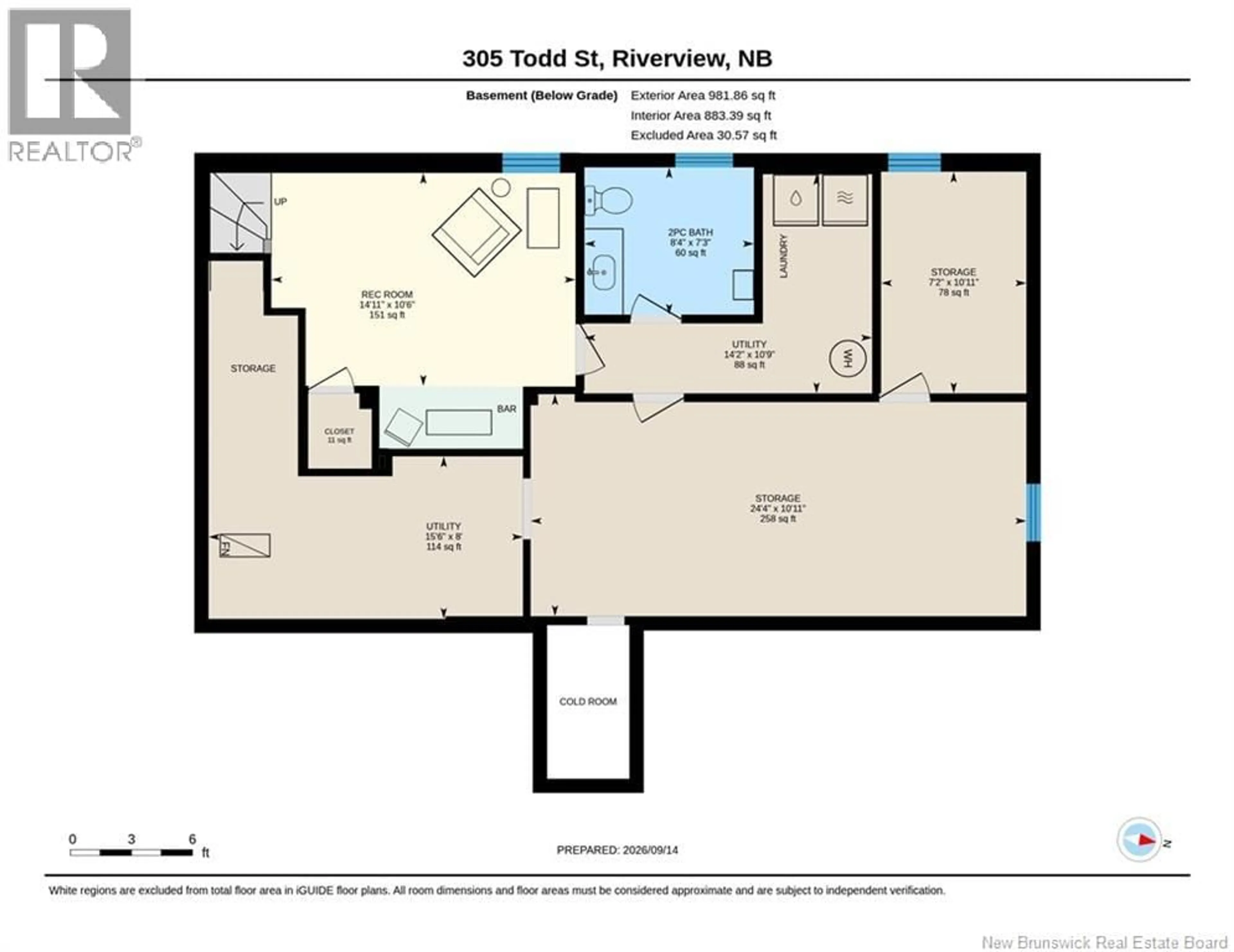 Floor plan for 305 TODD STREET, Riverview New Brunswick E1B2S9