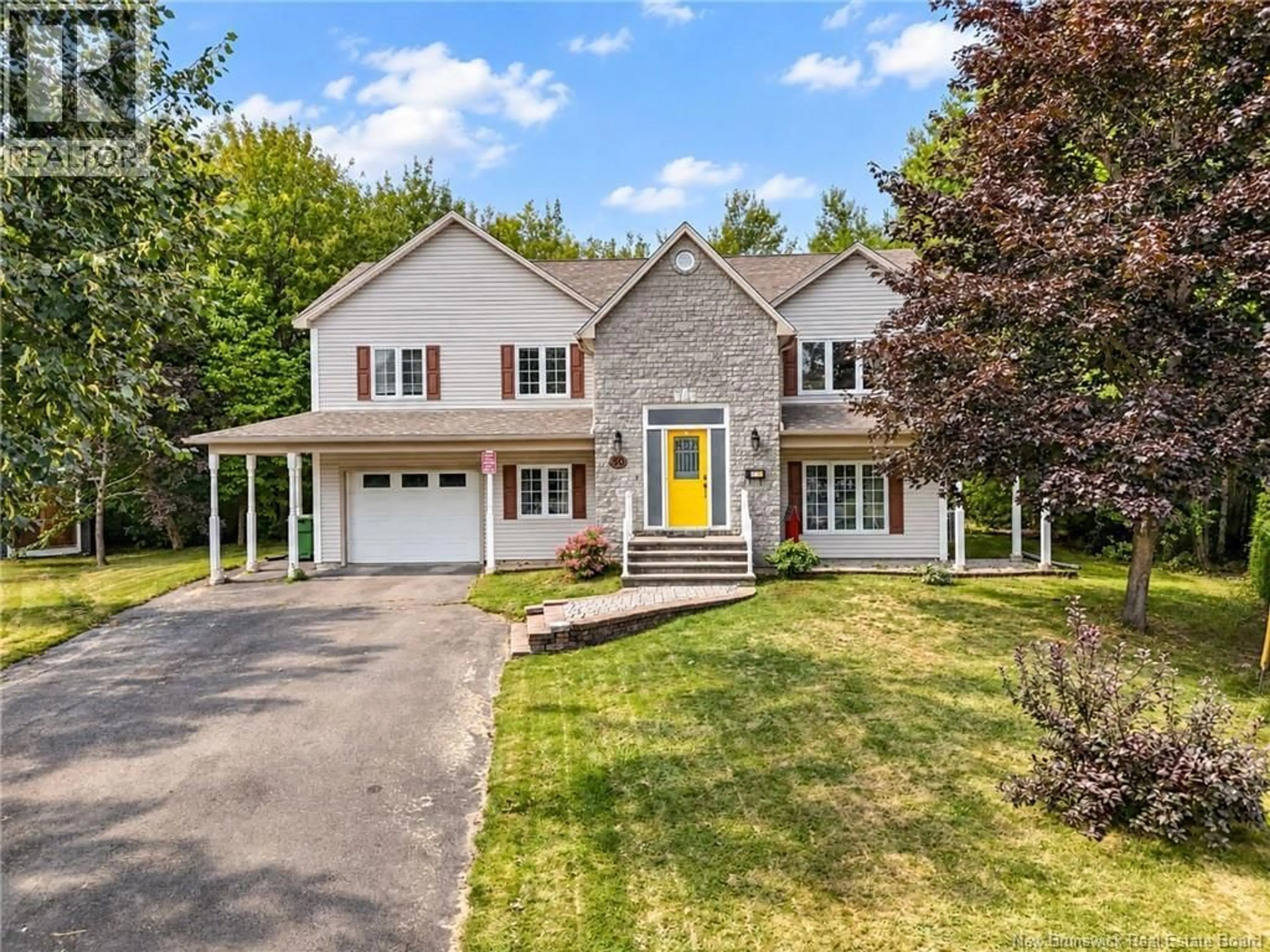 Home with vinyl exterior material, street for 30 FAITH COURT, Fredericton New Brunswick E3B9H6