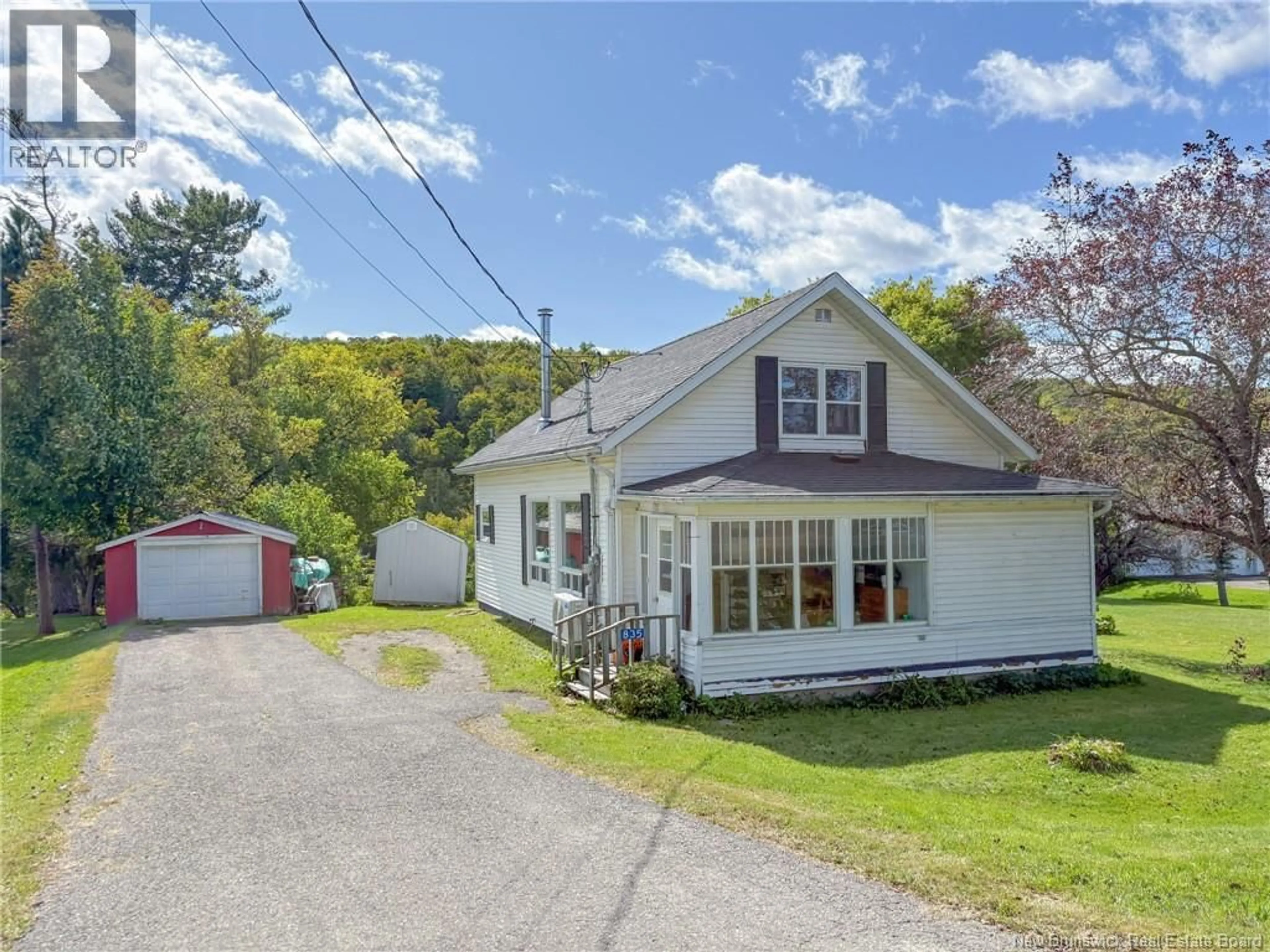 A pic from outside/outdoor area/front of a property/back of a property/a pic from drone, street for 835 CENTRAL STREET, Centreville New Brunswick E7K2E8