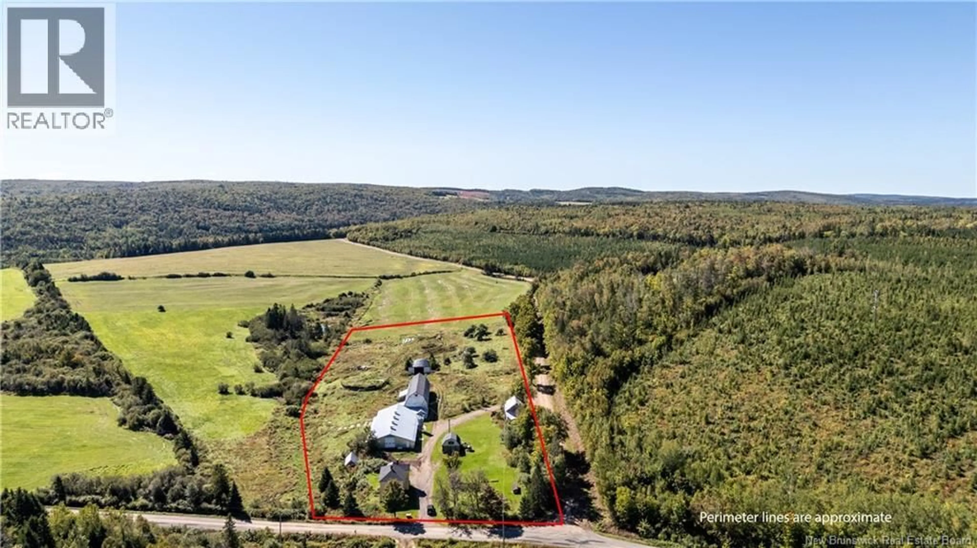 A pic from outside/outdoor area/front of a property/back of a property/a pic from drone, forest/trees view for 1497 ROUTE 895, Elgin New Brunswick E4Z2M7