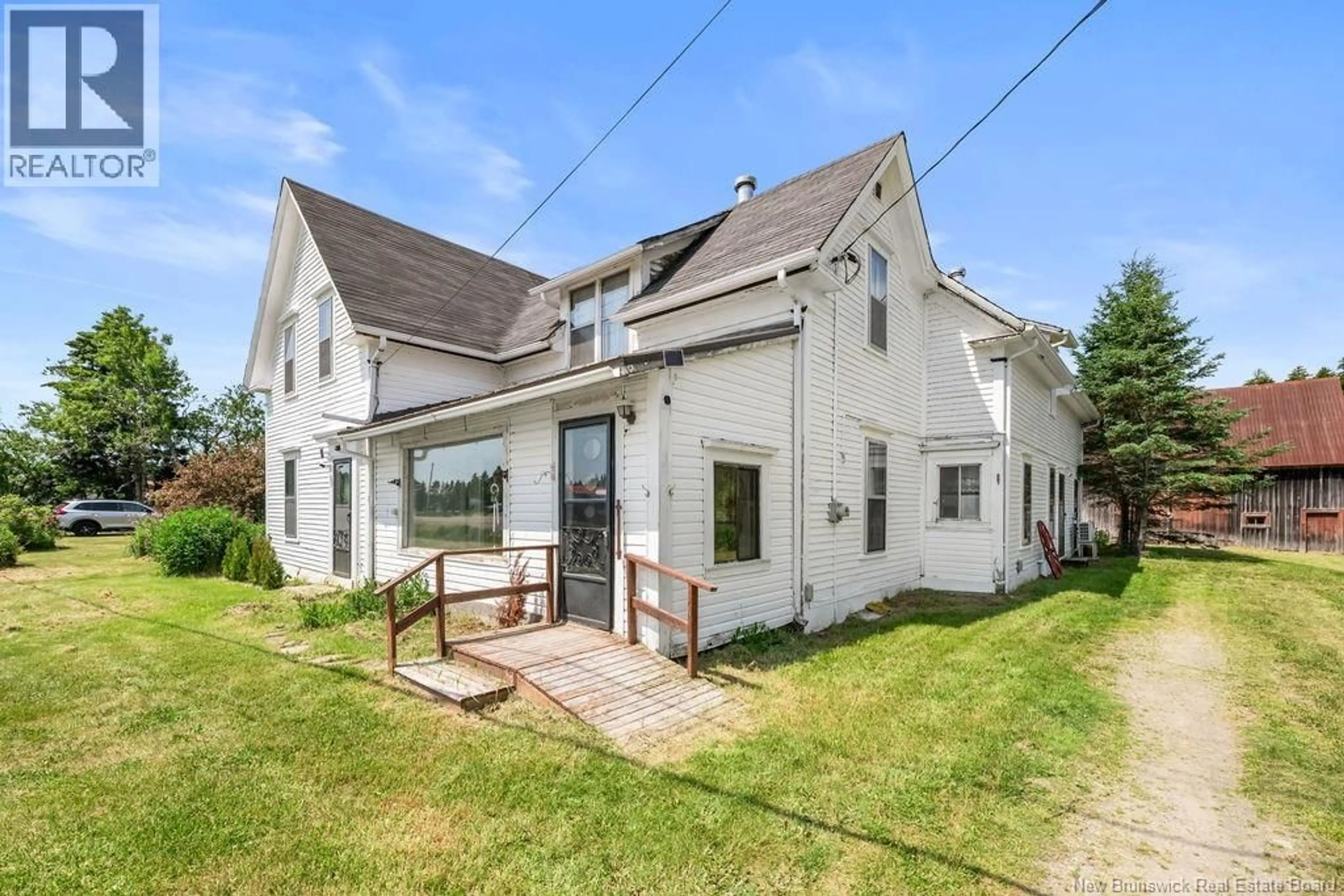 A pic from outside/outdoor area/front of a property/back of a property/a pic from drone, street for 7290 ROUTE 114, West River New Brunswick E4H2L6