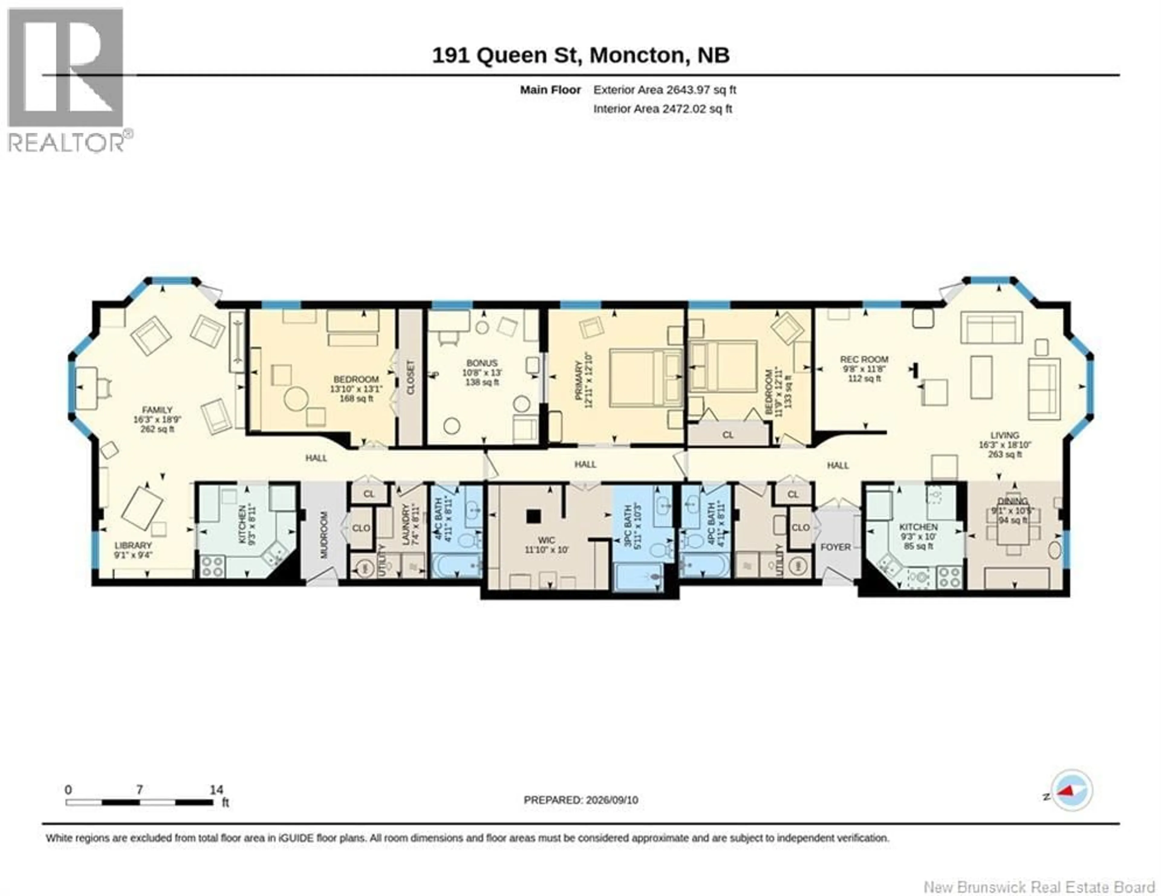 Floor plan for 305/307 - 191 QUEEN, Moncton New Brunswick E1C1L3
