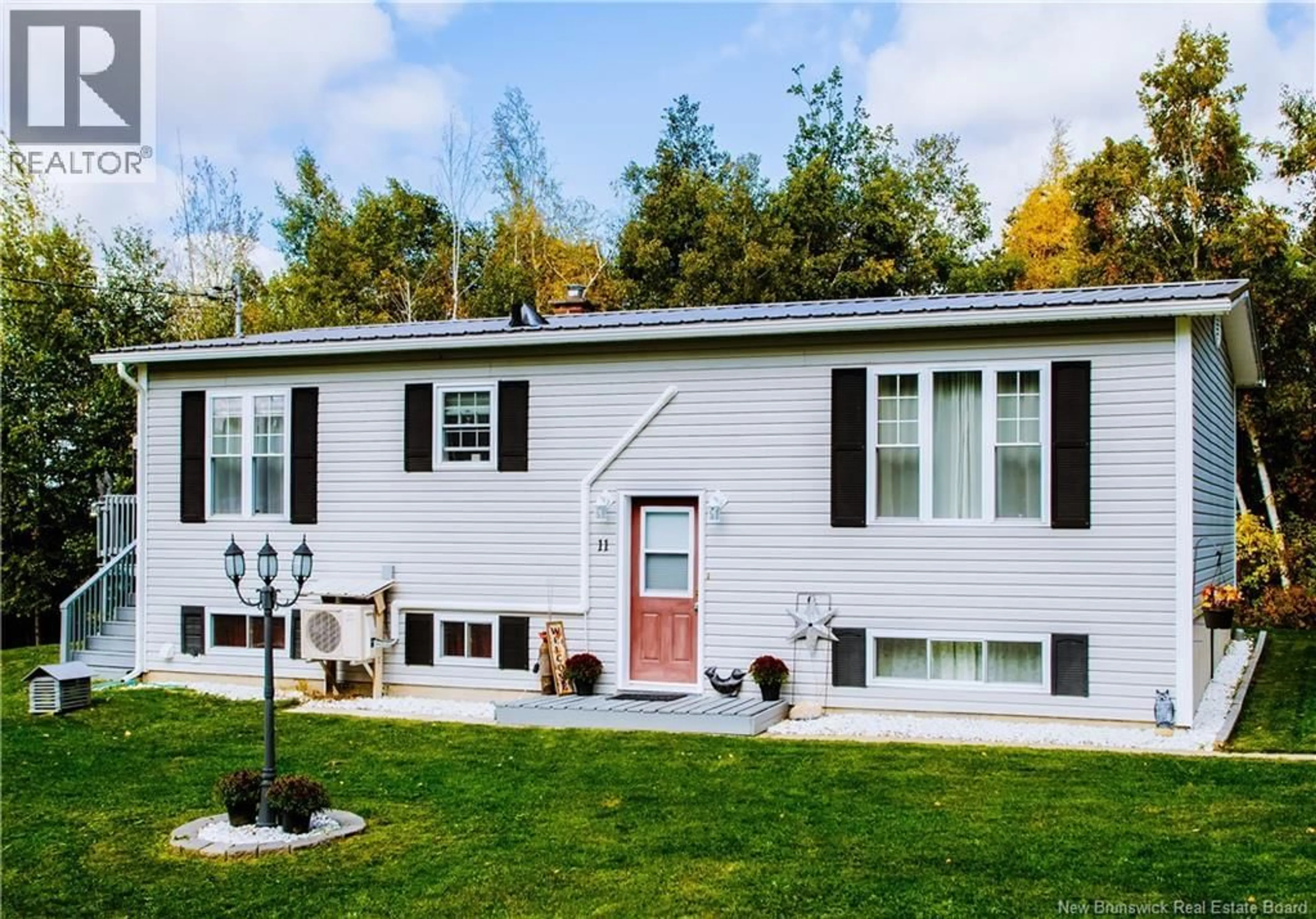 Home with vinyl exterior material, street for 11 OLD LINE ROAD, Carlingford New Brunswick E7H2G2