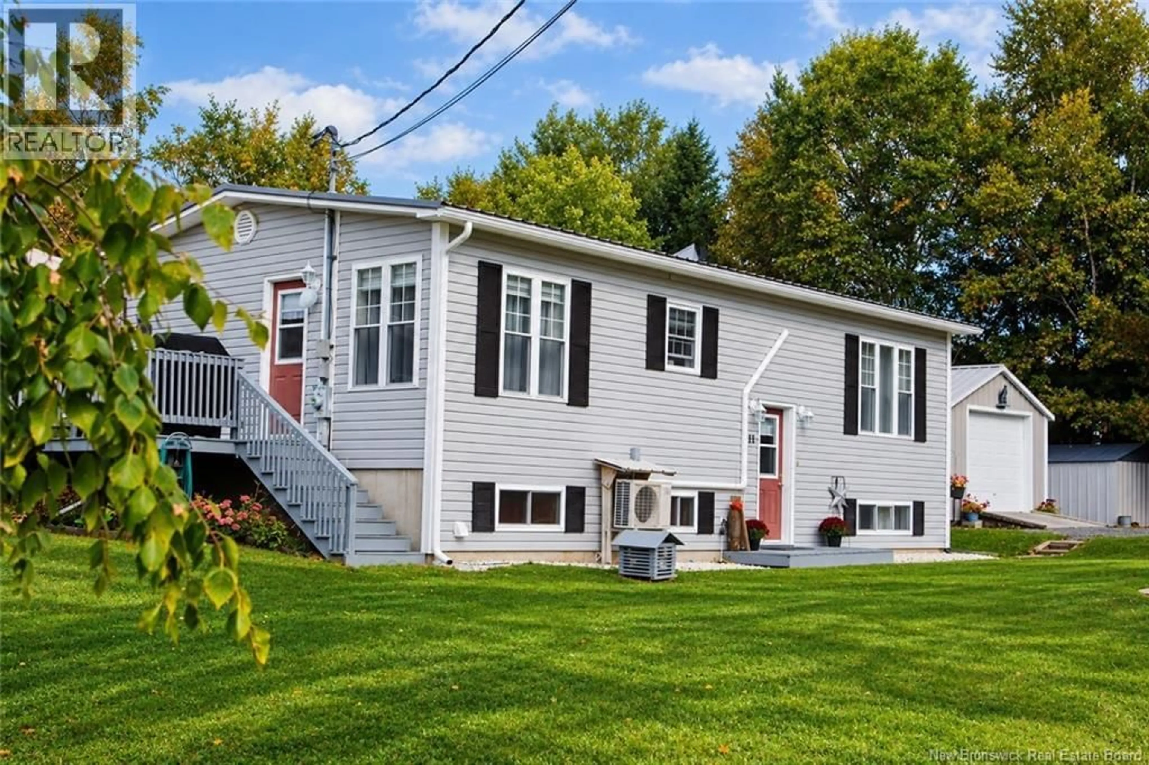 Home with vinyl exterior material, street for 11 OLD LINE ROAD, Carlingford New Brunswick E7H2G2