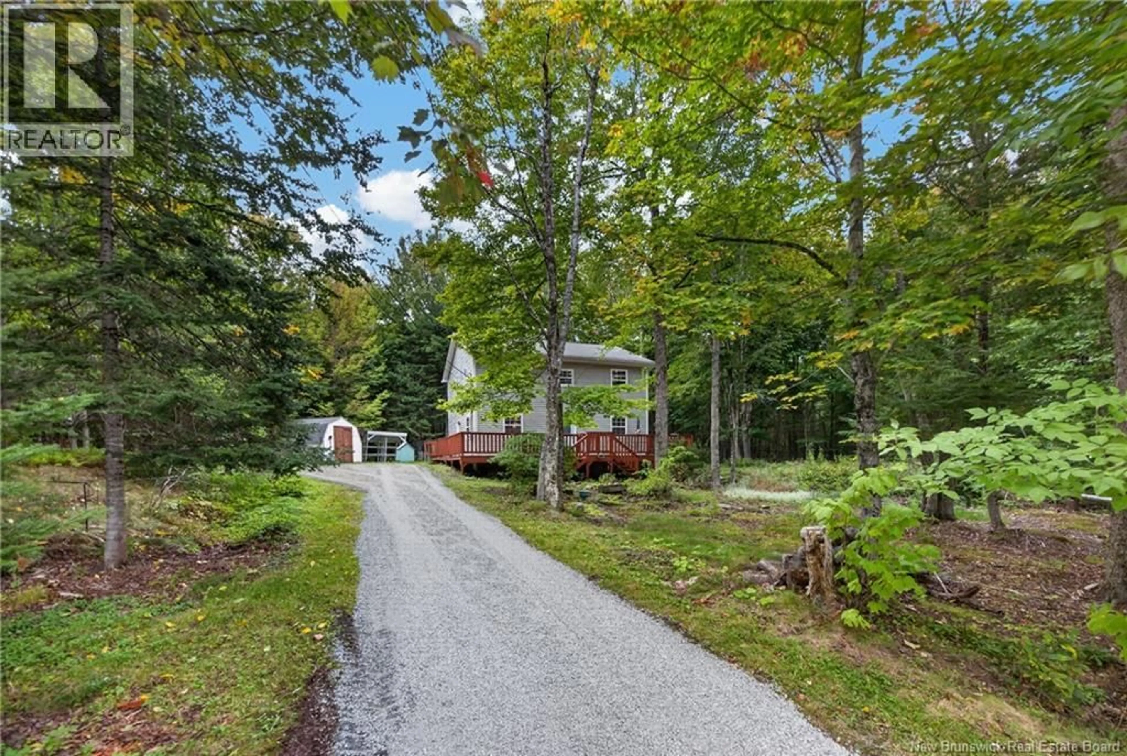A pic from outside/outdoor area/front of a property/back of a property/a pic from drone, forest/trees view for 77 HIGHFIELD DRIVE, Douglas New Brunswick E3G7R1