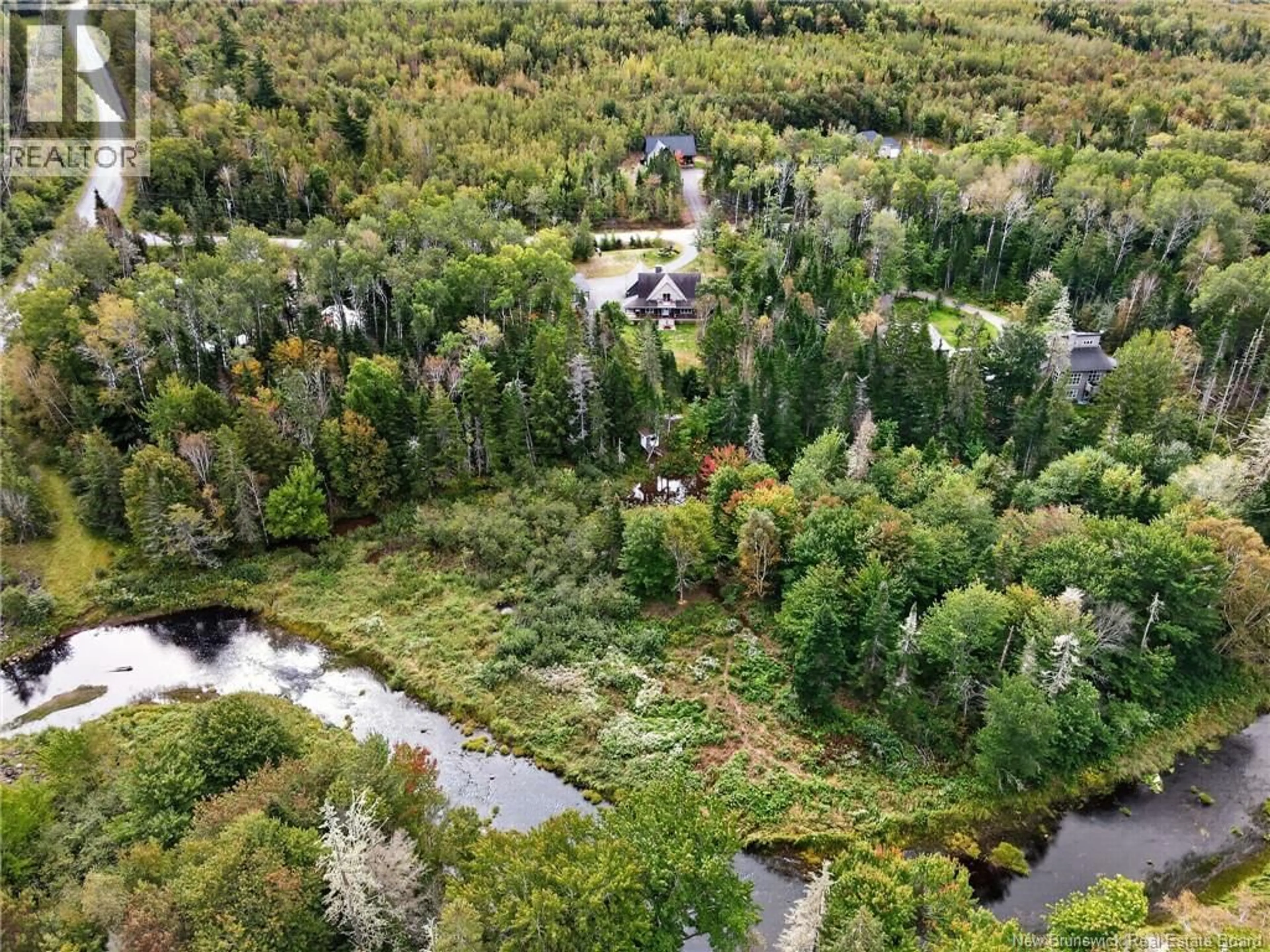 A pic from outside/outdoor area/front of a property/back of a property/a pic from drone, forest/trees view for 10 WATERWAY ROAD, McQuade New Brunswick E1G0S8