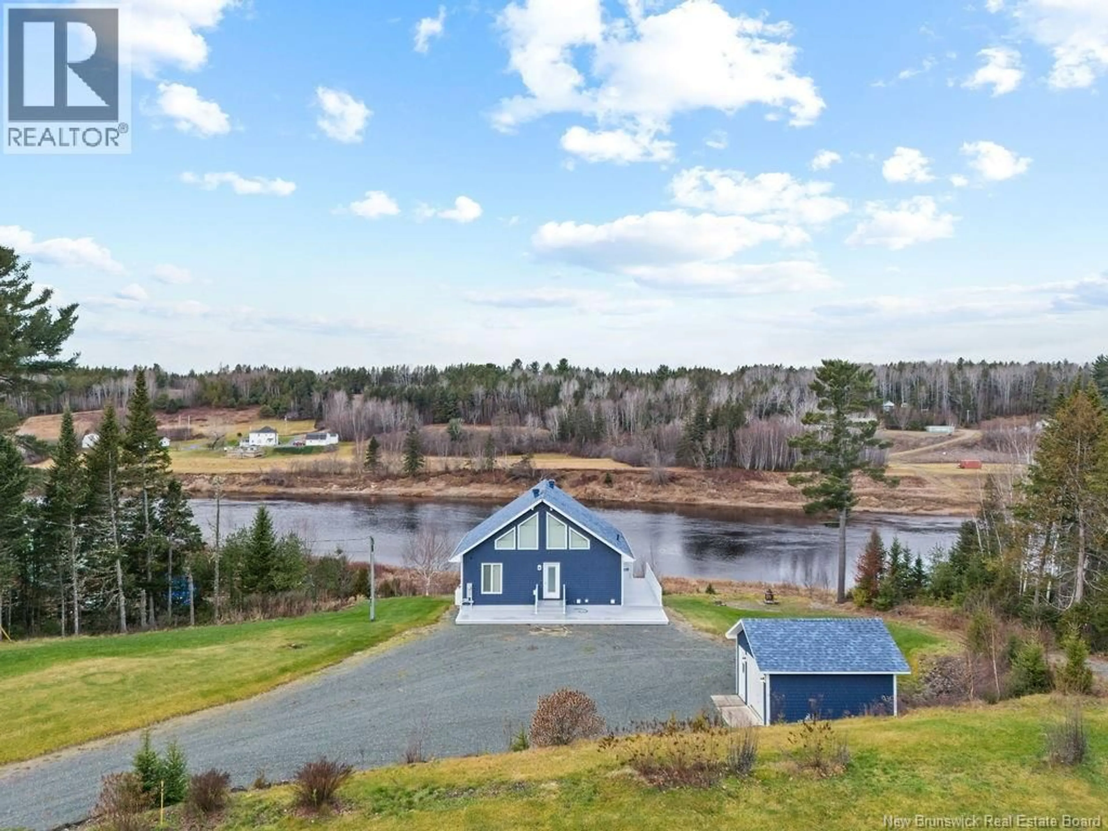 A pic from outside/outdoor area/front of a property/back of a property/a pic from drone, water/lake/river/ocean view for 1135 BROPHY ROAD, Upper Blackville New Brunswick E9B1P8