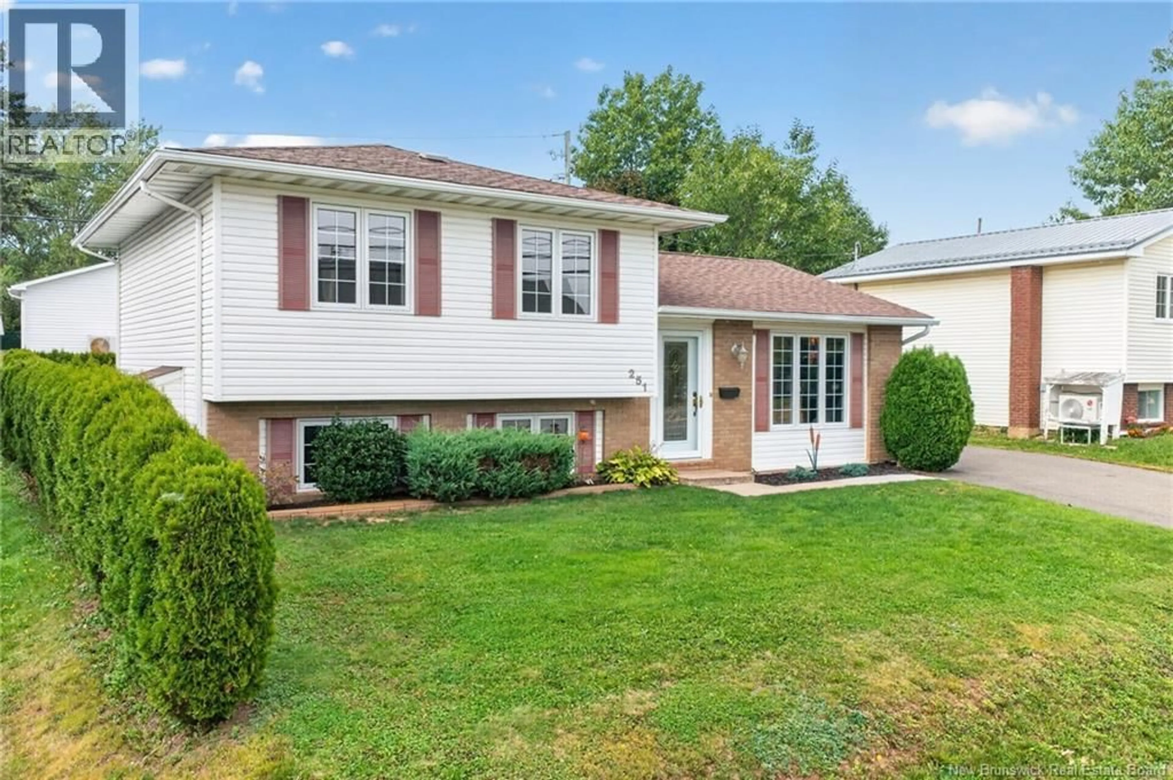 Home with vinyl exterior material, street for 251 HENNESSEY ROAD, Moncton New Brunswick E1A5L7
