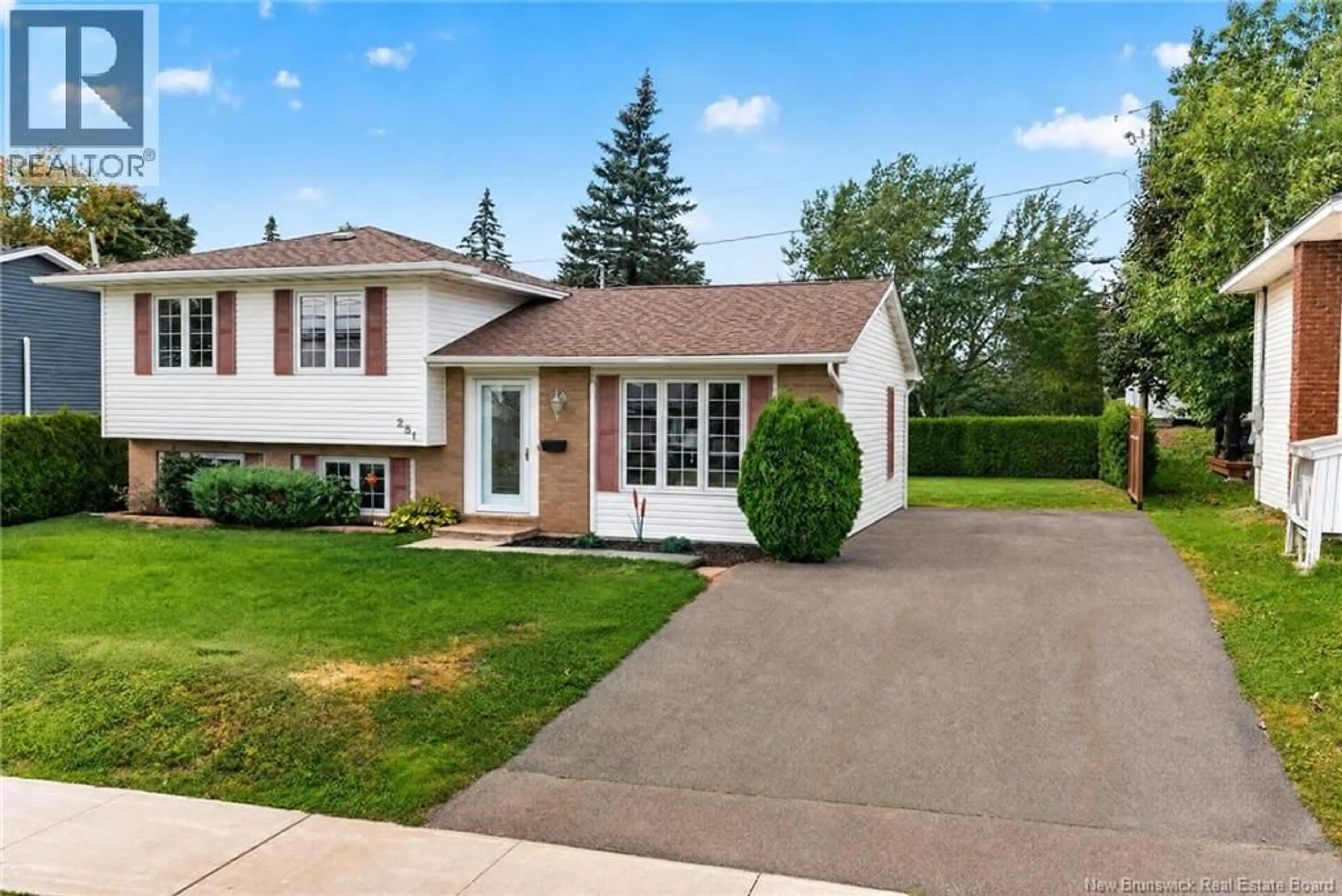 Home with vinyl exterior material, street for 251 HENNESSEY ROAD, Moncton New Brunswick E1A5L7
