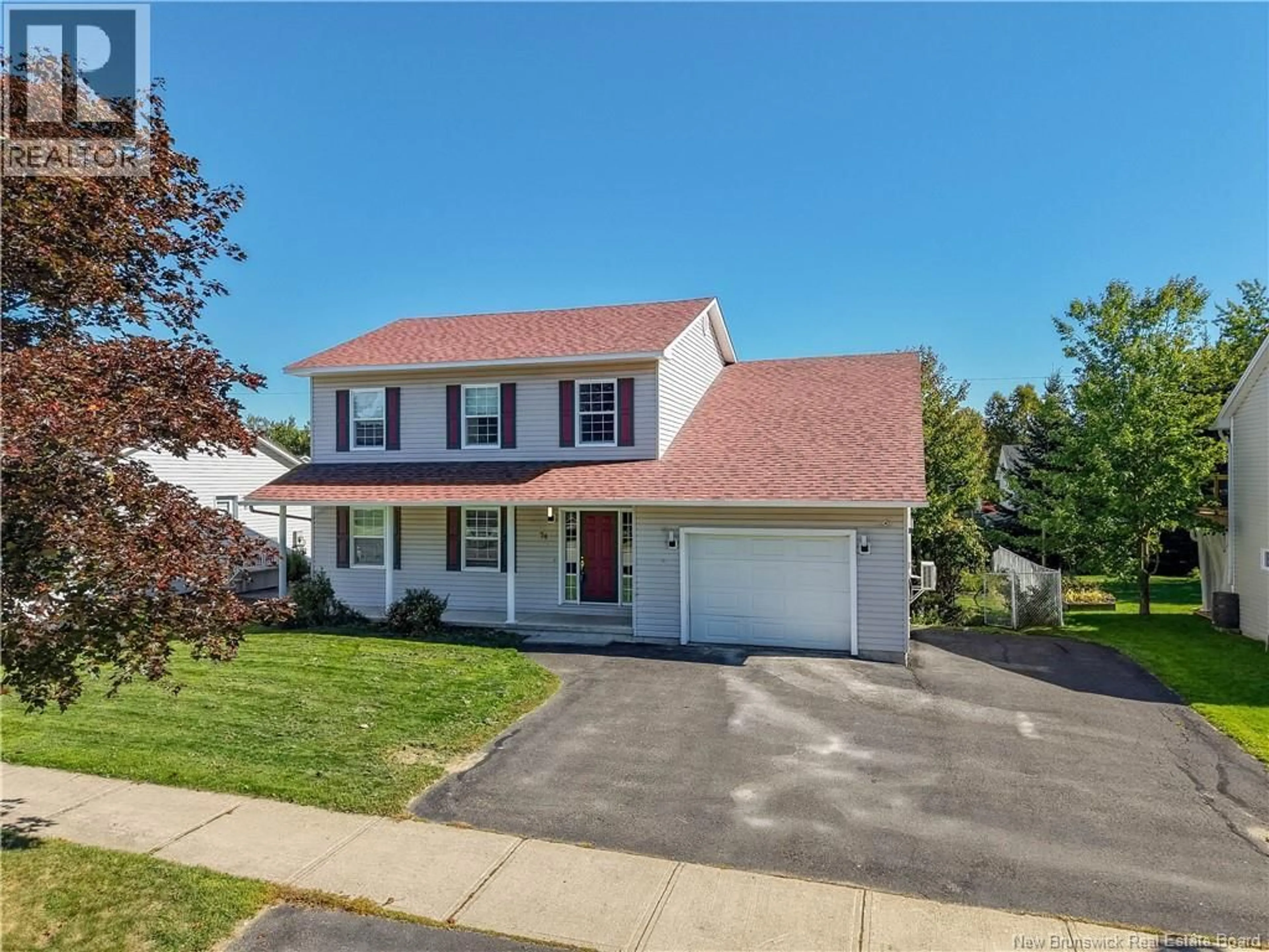 Home with vinyl exterior material, street for 74 REBECCA DRIVE, Fredericton New Brunswick E3B9N4