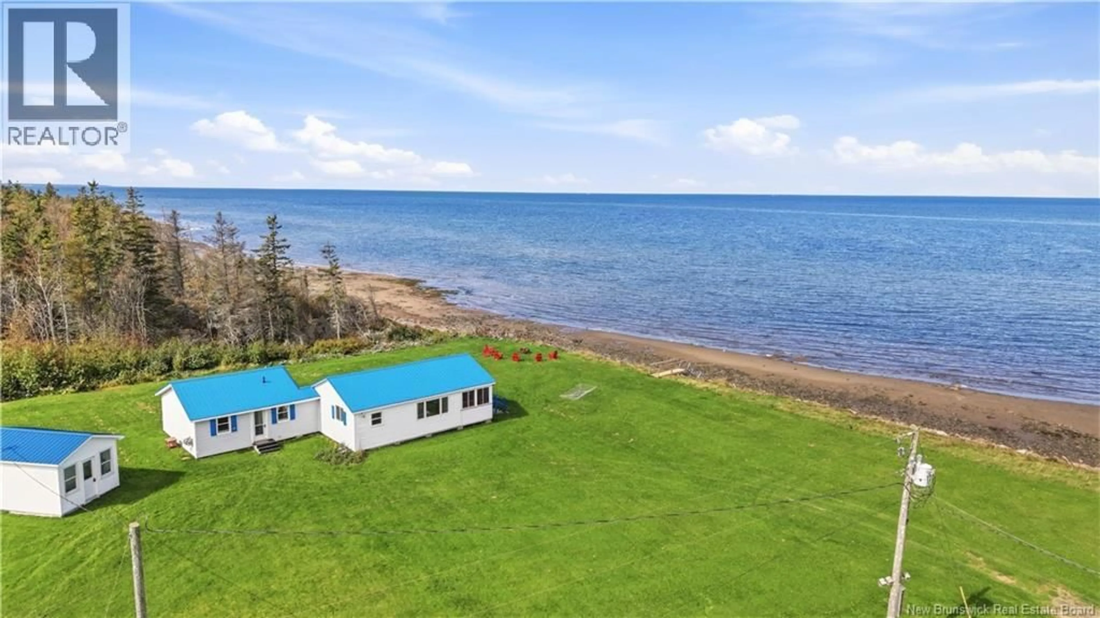 A pic from outside/outdoor area/front of a property/back of a property/a pic from drone, water/lake/river/ocean view for 22 HARVEY SHORE, Little Shemogue New Brunswick E4M3K2