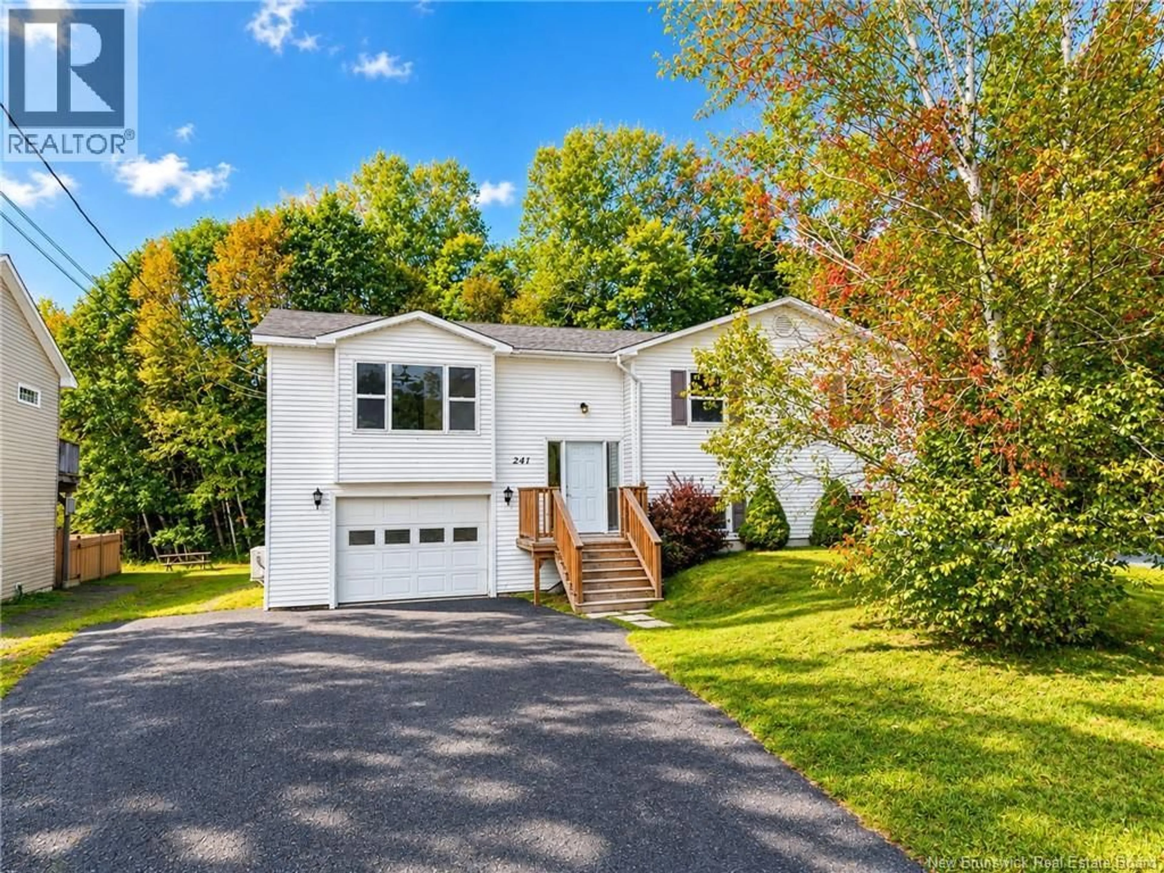 Home with vinyl exterior material, street for 241 CLAUDIE ROAD, Fredericton New Brunswick E3G7T6