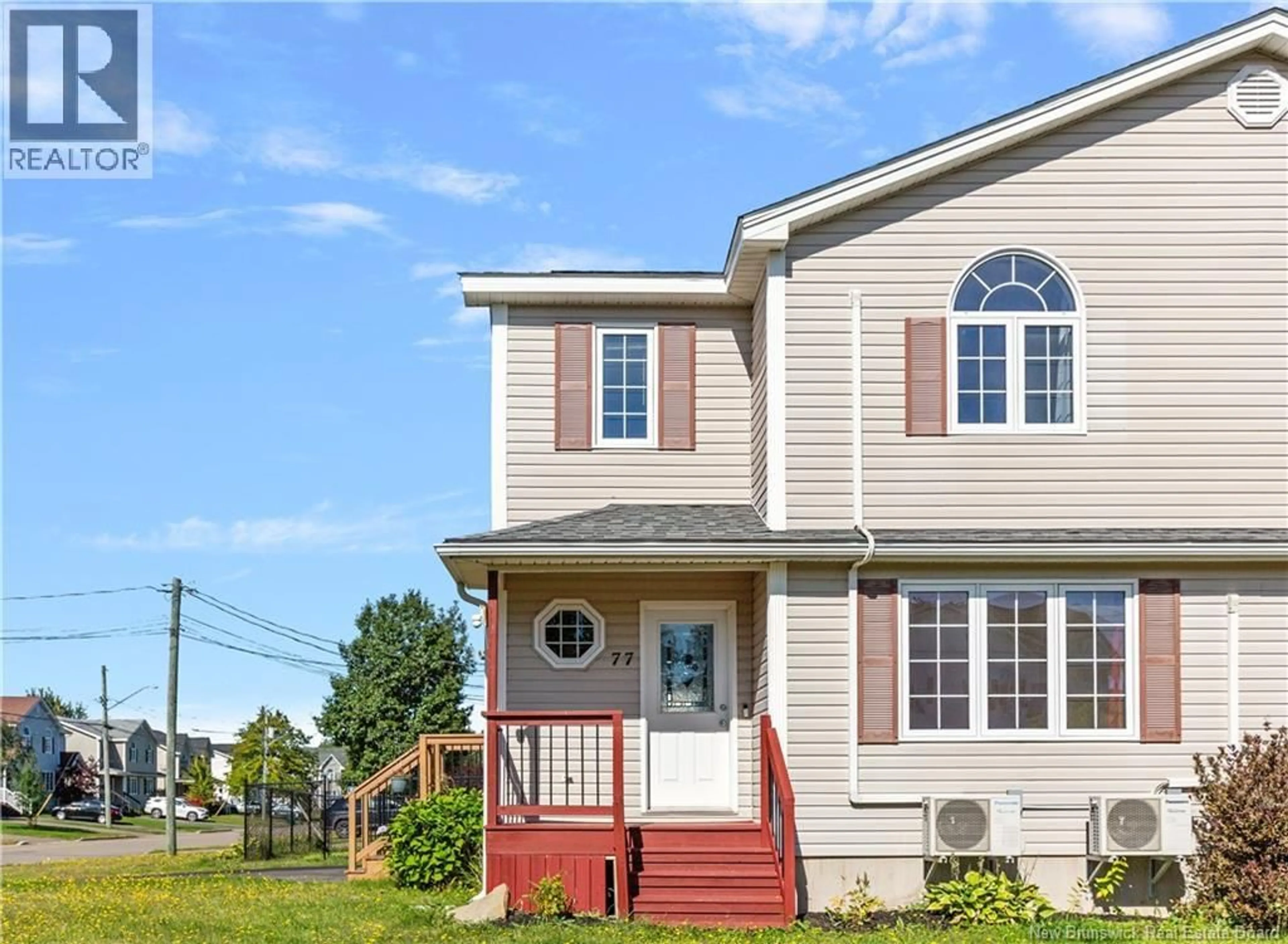 Home with vinyl exterior material, street for 77 STONEHAM DRIVE, Moncton New Brunswick E1G4Z5