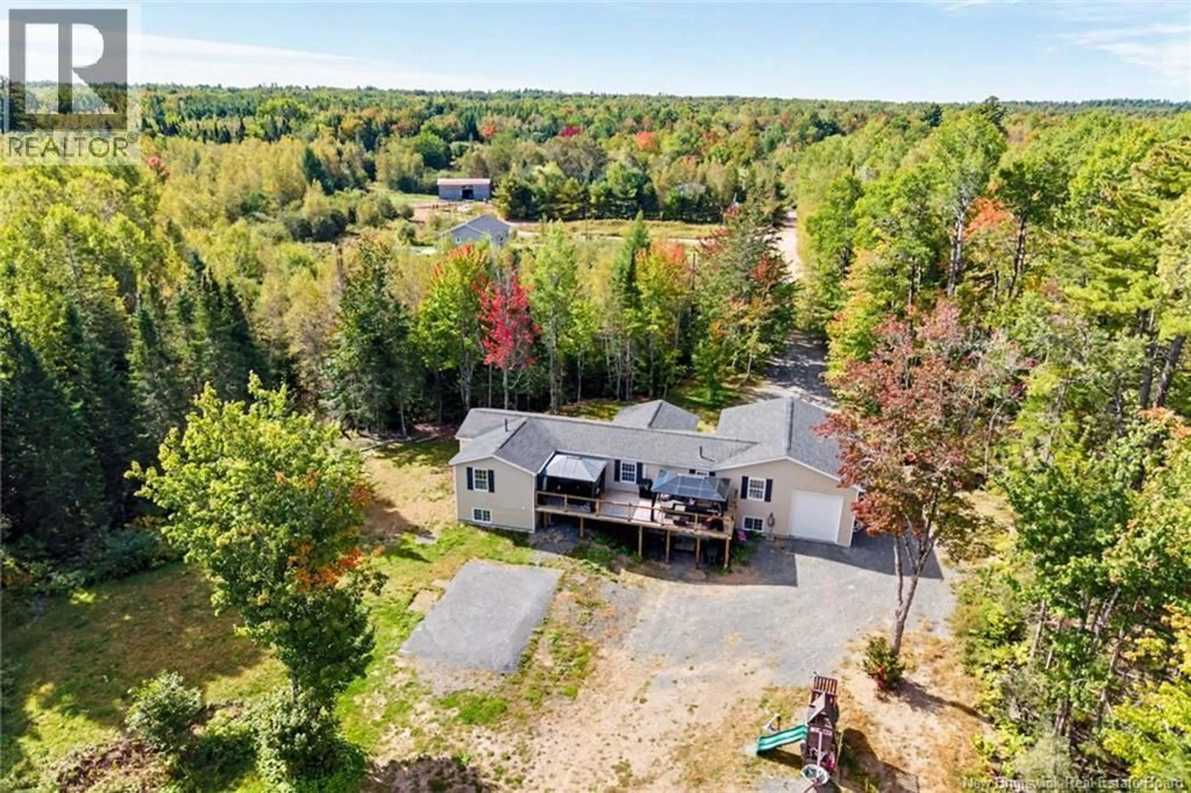 A pic from outside/outdoor area/front of a property/back of a property/a pic from drone, forest/trees view for 45 MOORE ROAD, Rusagonis New Brunswick E3B7Z5