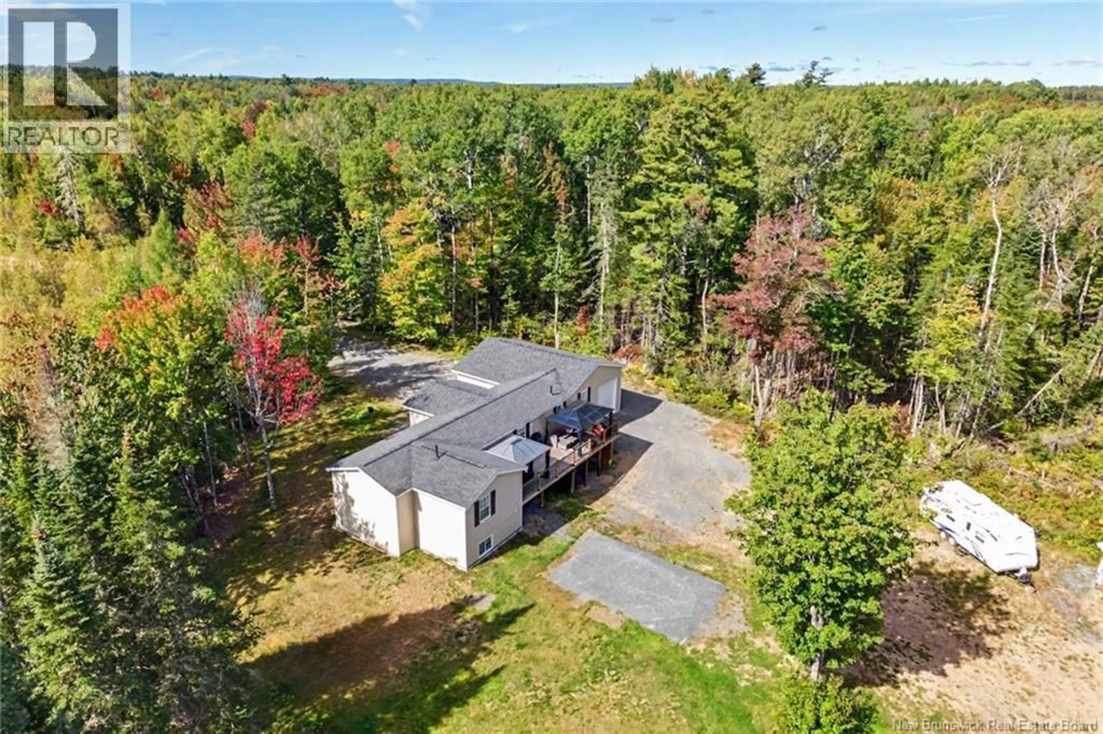 A pic from outside/outdoor area/front of a property/back of a property/a pic from drone, forest/trees view for 45 MOORE ROAD, Rusagonis New Brunswick E3B7Z5