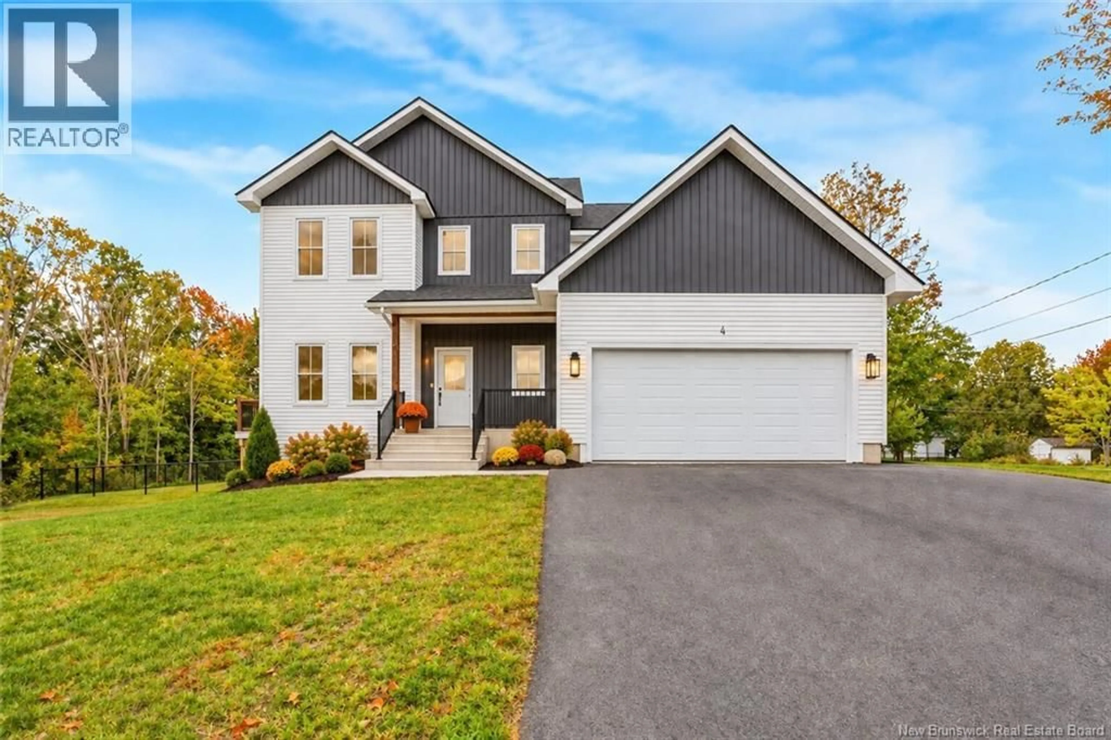 Home with vinyl exterior material, street for 4 SPIREA STREET, New Maryland New Brunswick E3C0S6