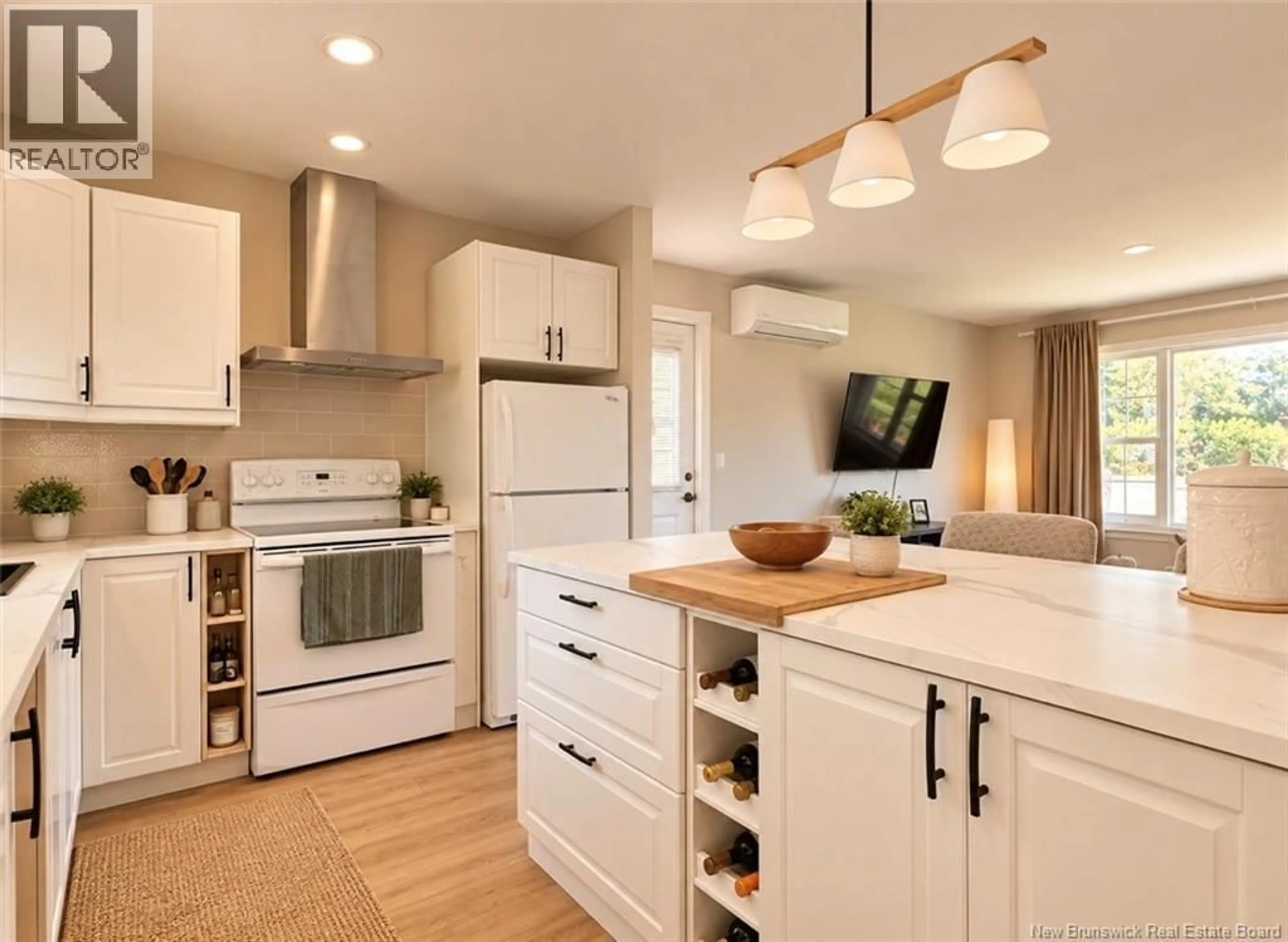 Open concept kitchen, wood/laminate floor for 2166 CARRON, Bathurst New Brunswick E2A6A1