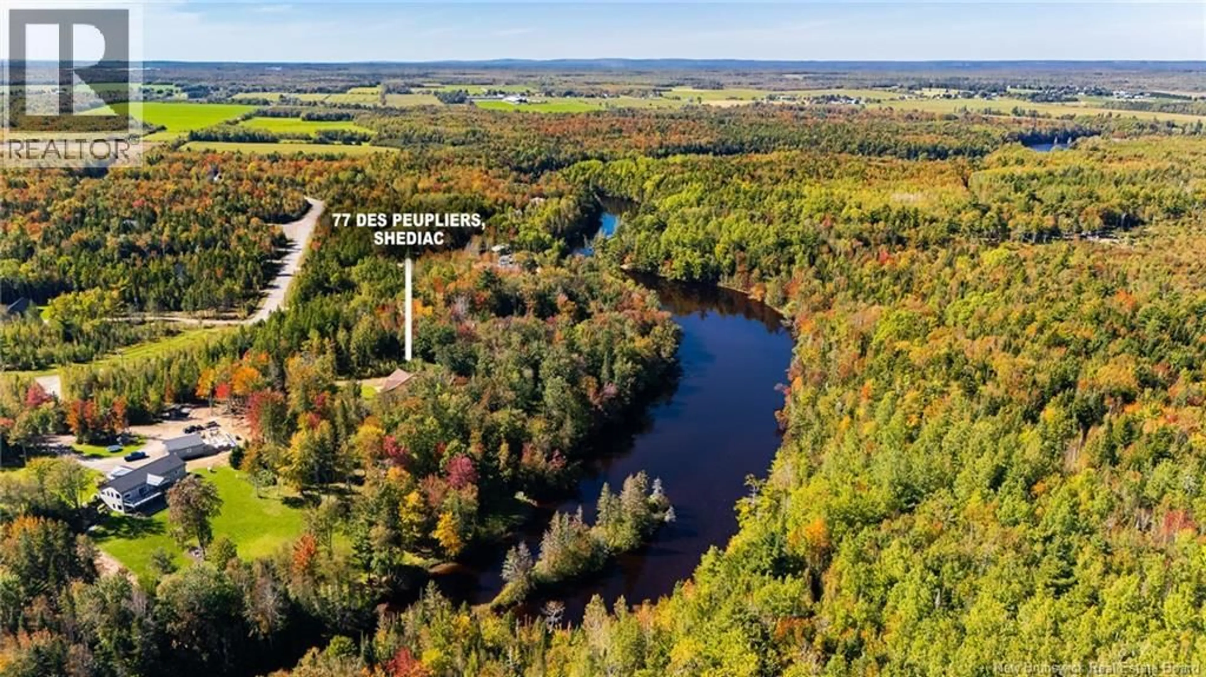 A pic from outside/outdoor area/front of a property/back of a property/a pic from drone, water/lake/river/ocean view for 77 DES PEUPLIERS STREET, Scoudouc New Brunswick E4P0P4
