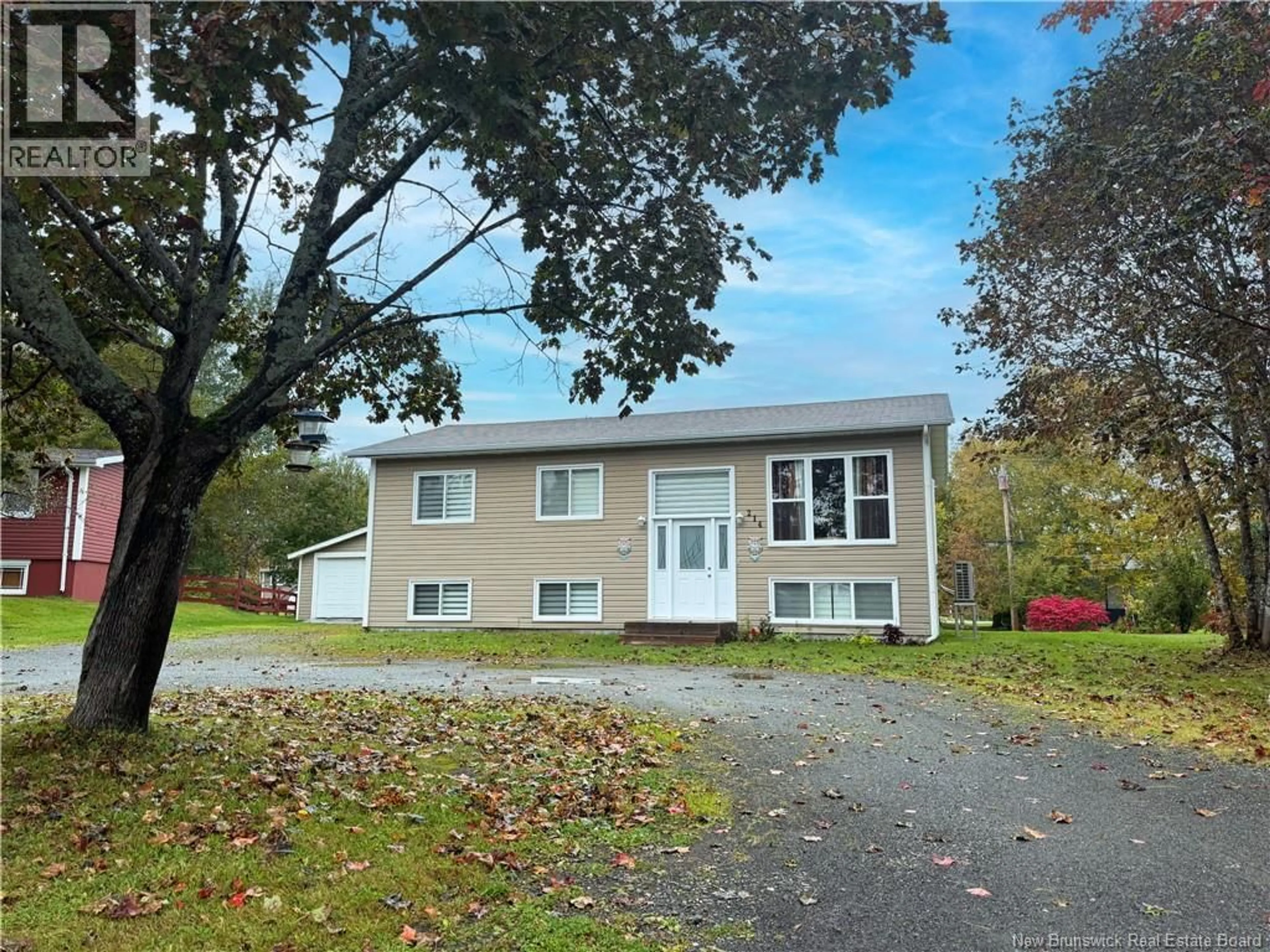 Home with vinyl exterior material, street for 214 MAURICE CRESCENT, Beresford New Brunswick E8K1L4
