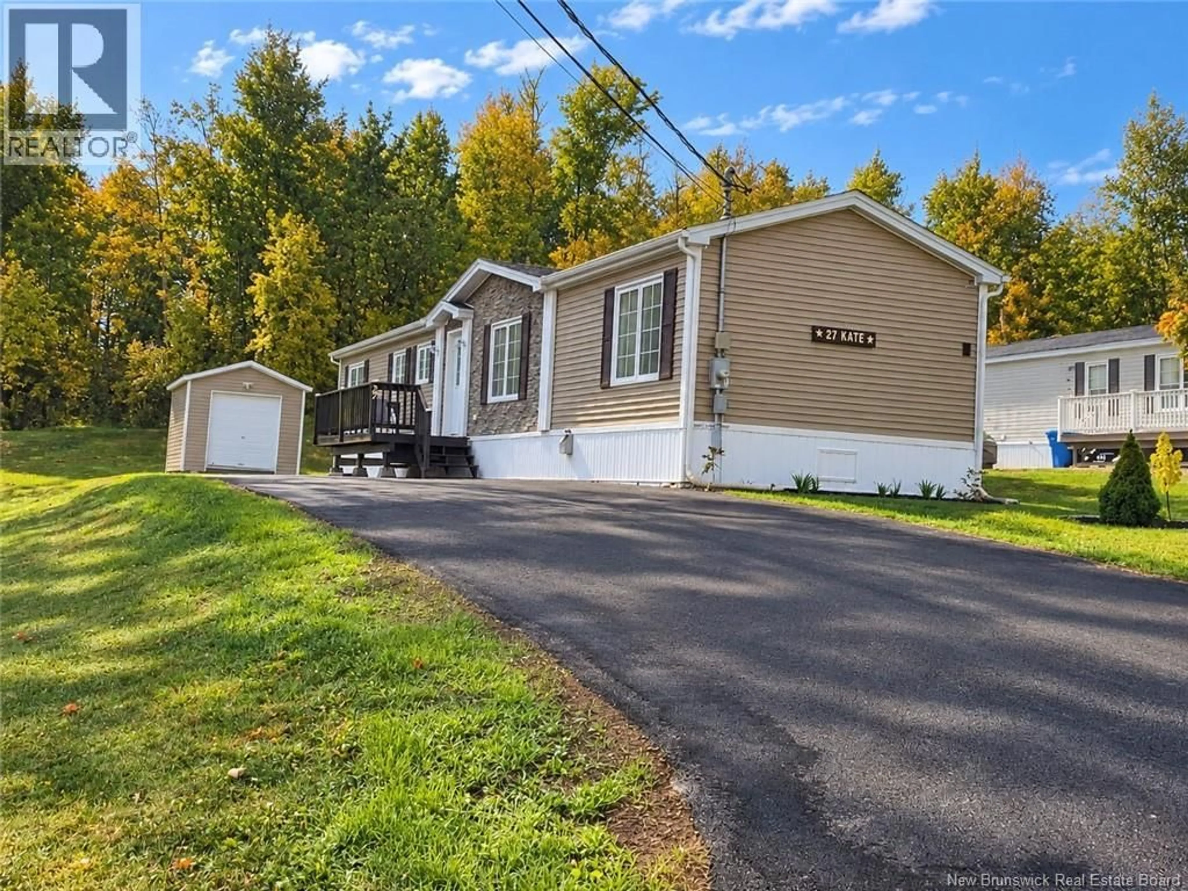 Home with vinyl exterior material, street for 27 KATE STREET, Grand Falls New Brunswick E3Z1A6