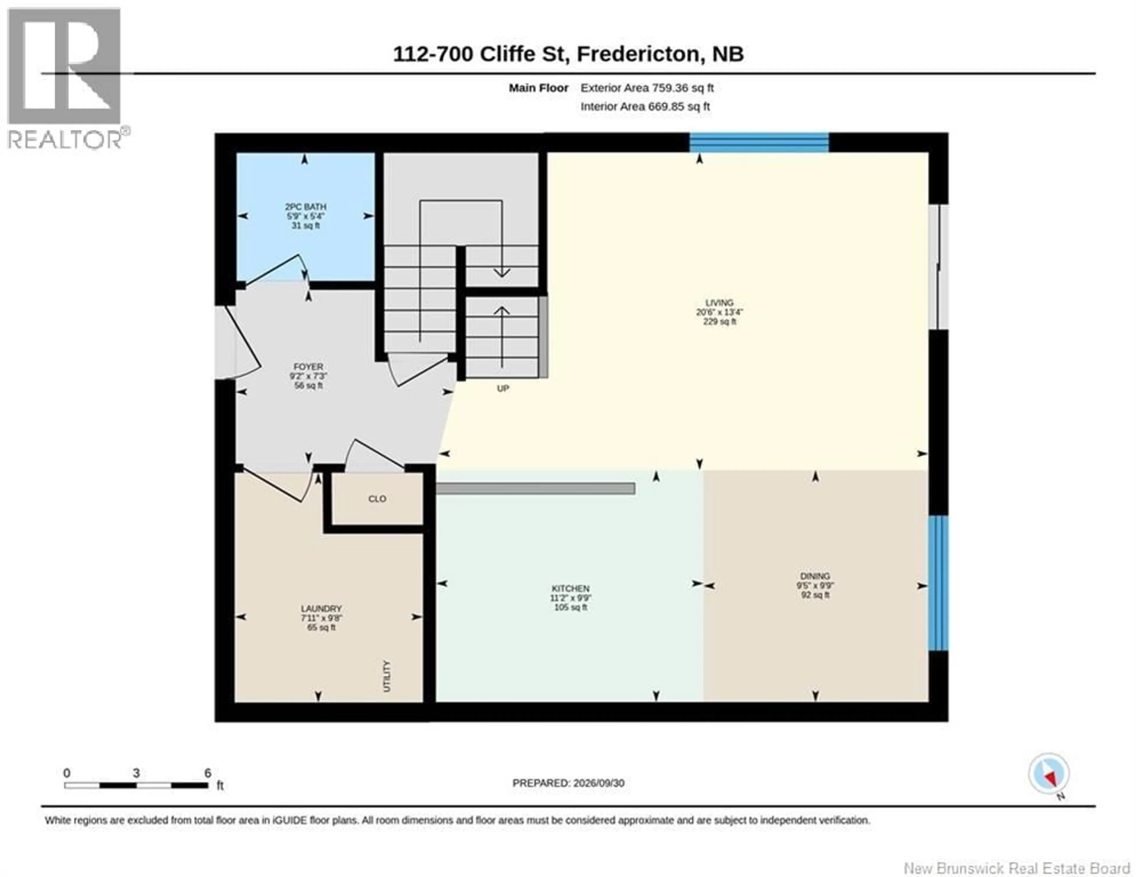 Floor plan for 112 - 700 CLIFFE STREET, Fredericton New Brunswick E3A5V2