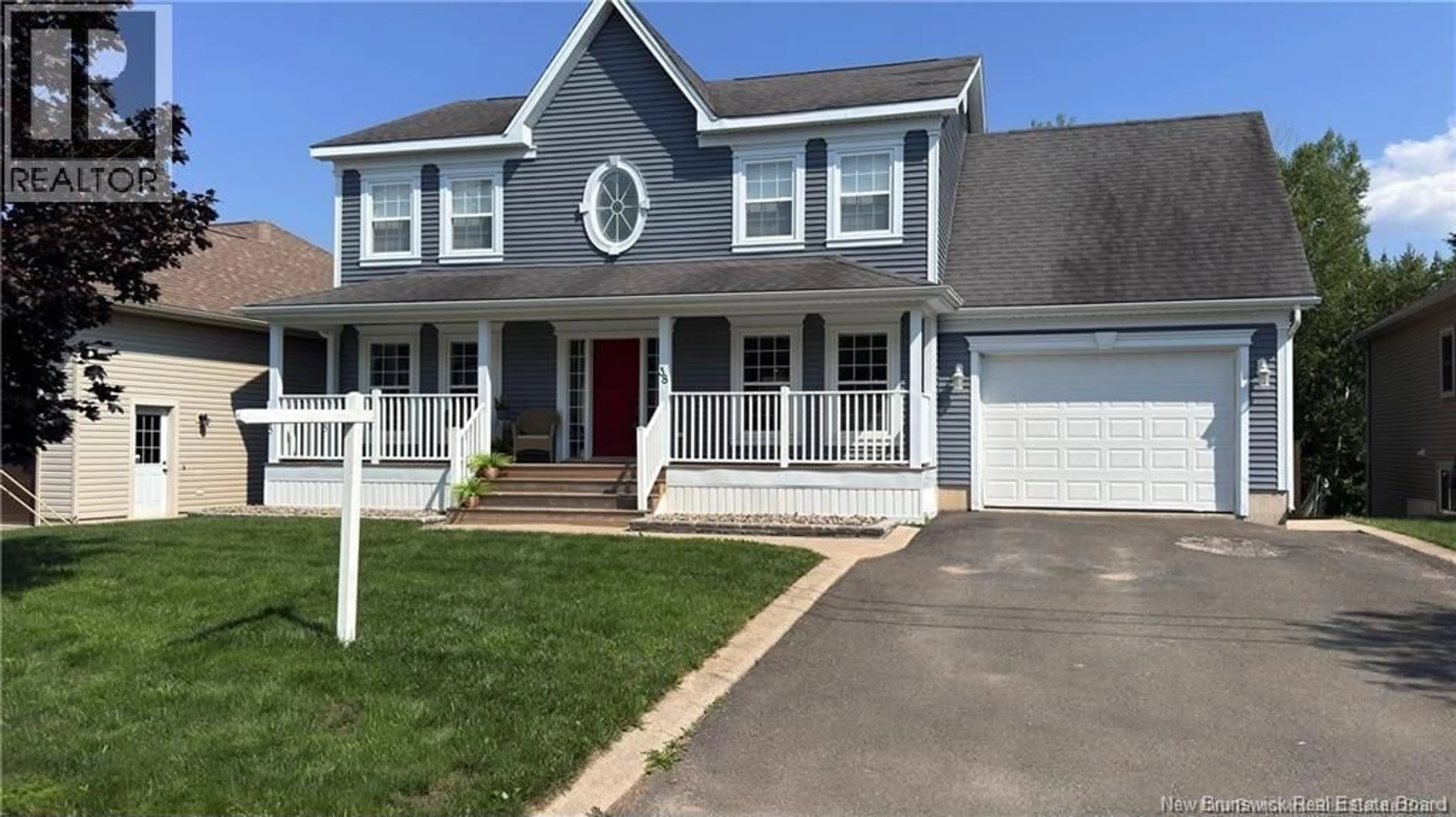 Home with vinyl exterior material, street for 38 RED MAPLE COURT, Fredericton New Brunswick E3B0E1