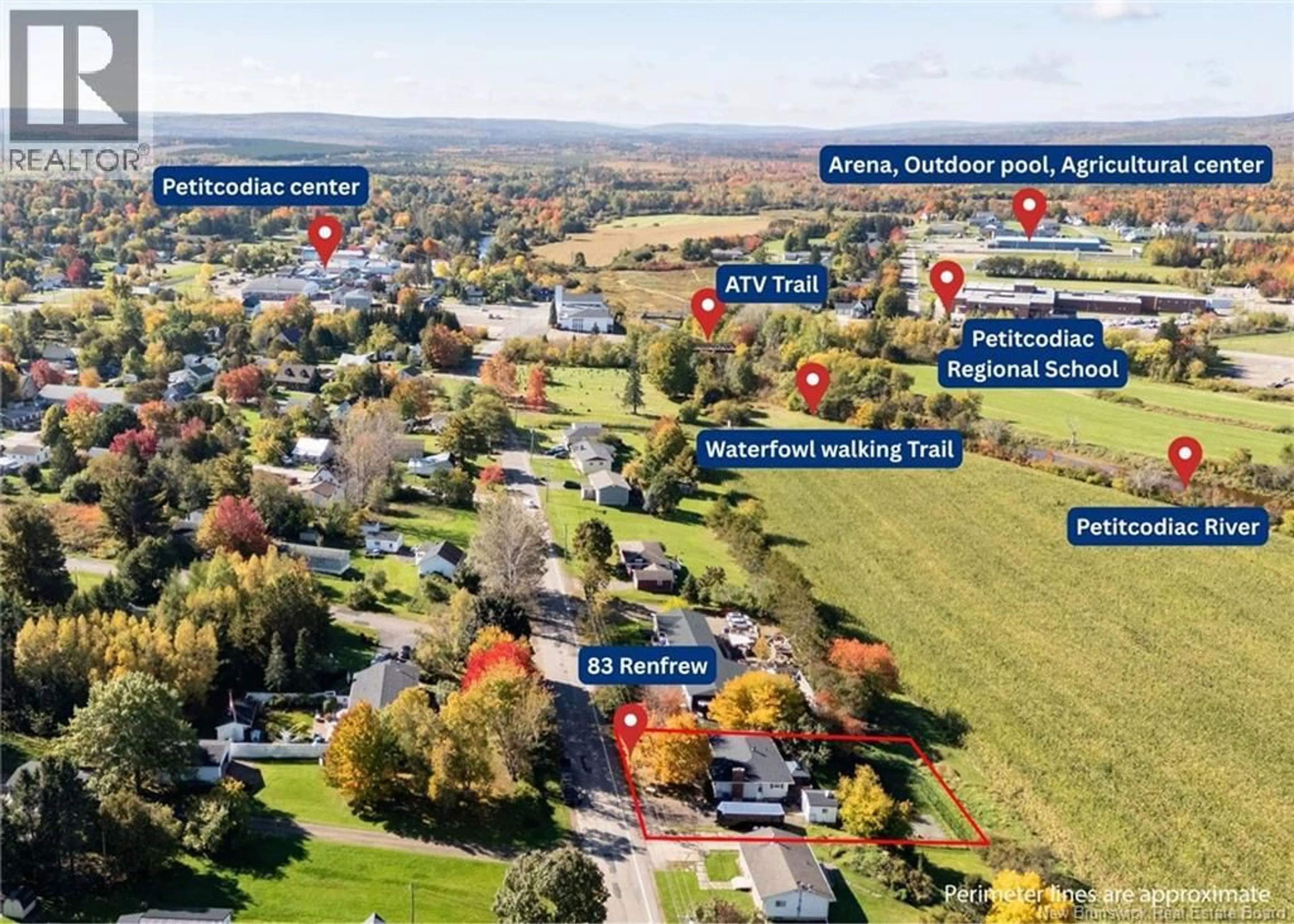 A pic from outside/outdoor area/front of a property/back of a property/a pic from drone, unknown for 83 RENFREW, Petitcodiac New Brunswick E4Z4S6