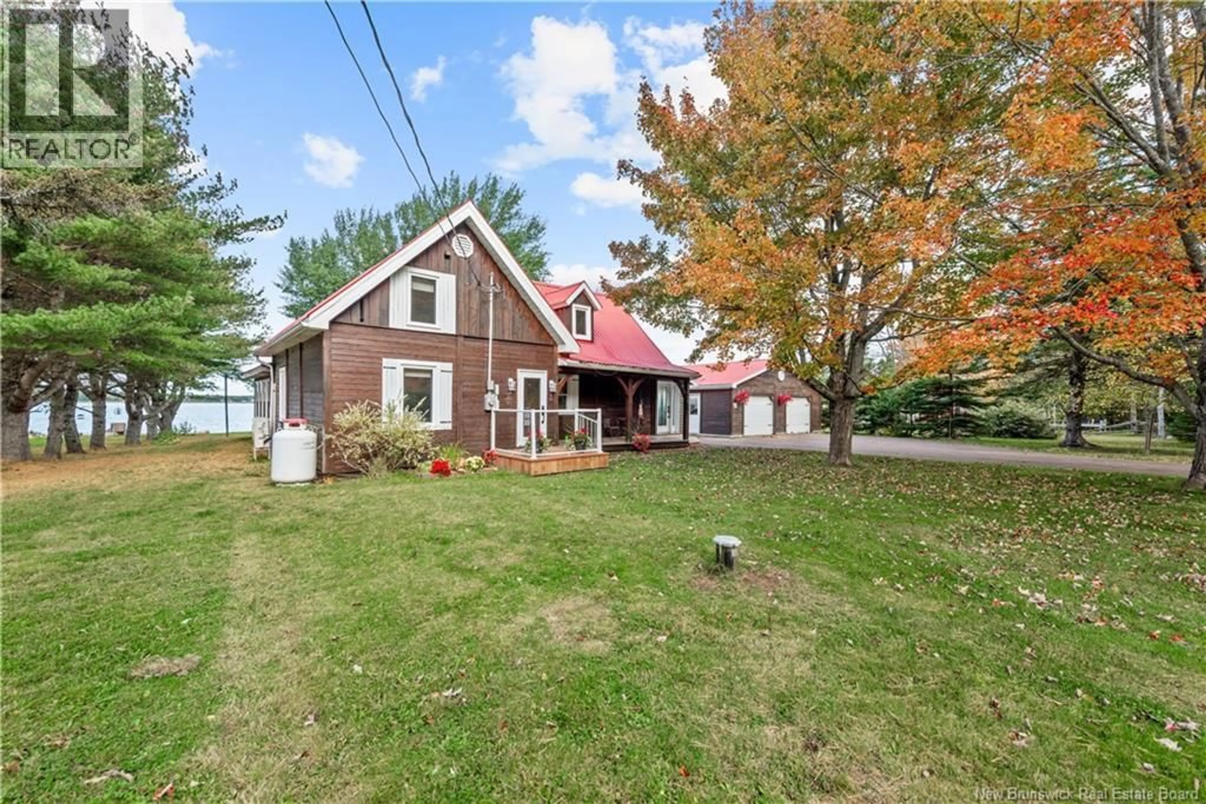 A pic from outside/outdoor area/front of a property/back of a property/a pic from drone, water/lake/river/ocean view for 5646 ROUTE 505, Jardineville New Brunswick E4W4G7