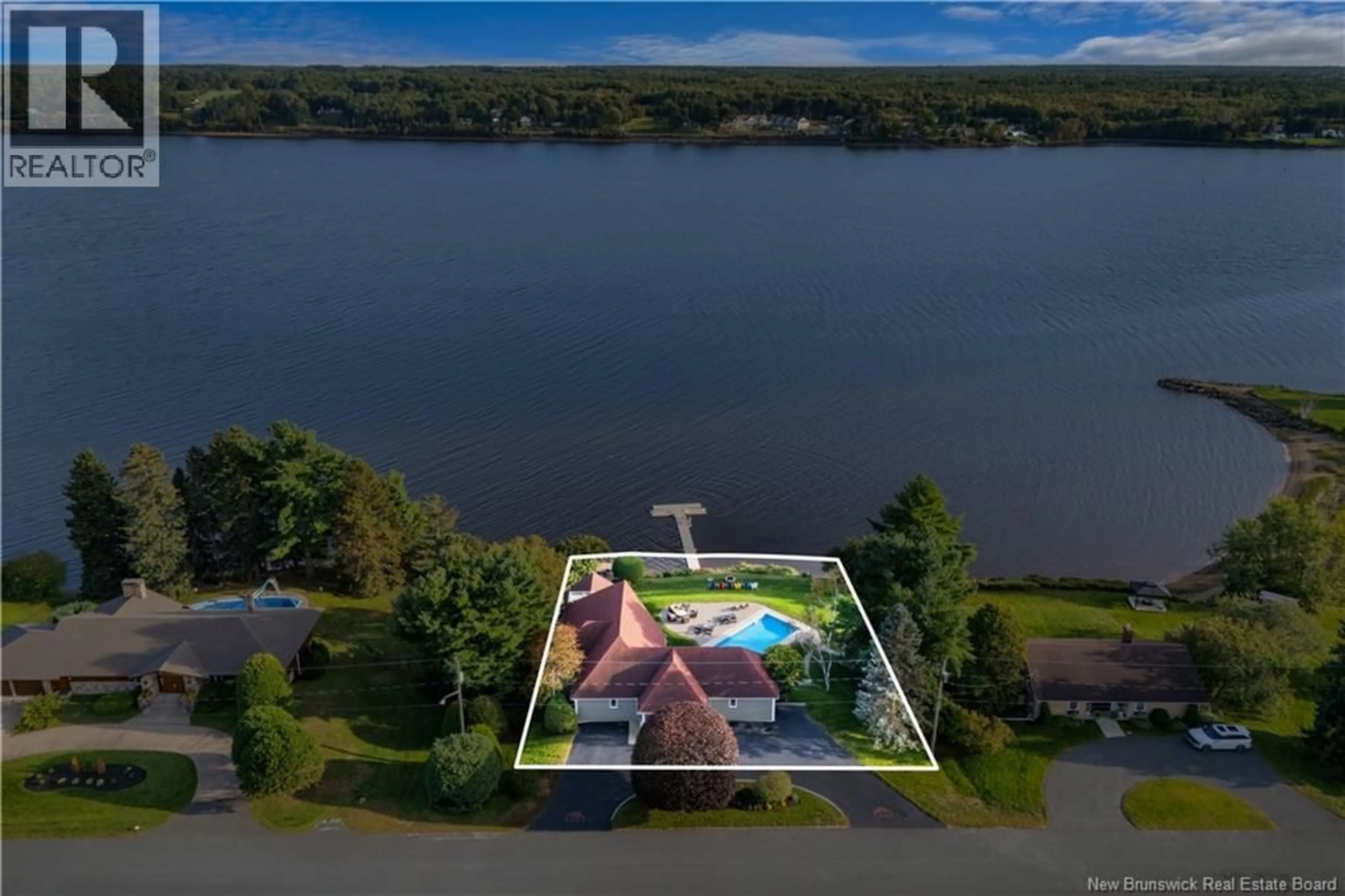 A pic from outside/outdoor area/front of a property/back of a property/a pic from drone, water/lake/river/ocean view for 36 ROSEBANK, Miramichi New Brunswick E1V5N5