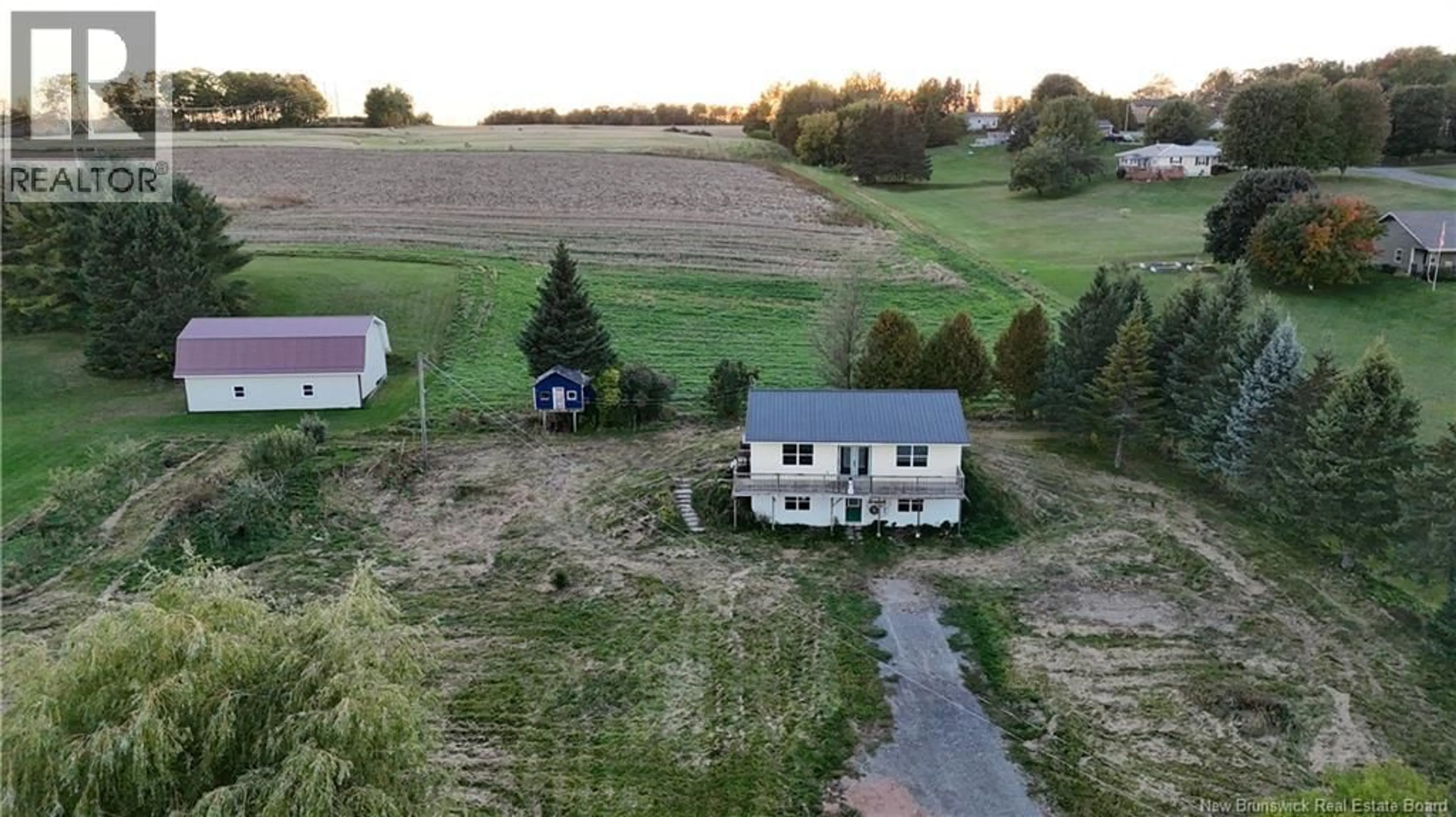 A pic from outside/outdoor area/front of a property/back of a property/a pic from drone, unknown for 732 ROUTE 590, Waterville New Brunswick E7P1B9