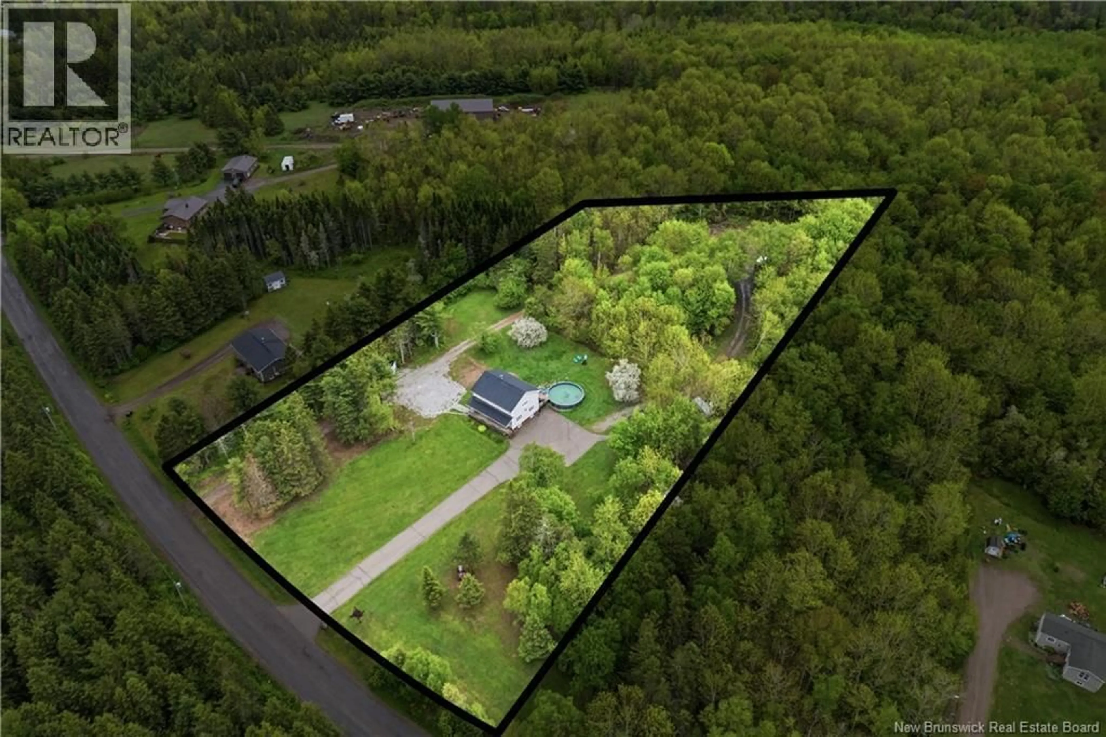 A pic from outside/outdoor area/front of a property/back of a property/a pic from drone, forest/trees view for 225 QUIRK ROAD, Wards Creek New Brunswick E4E4P1