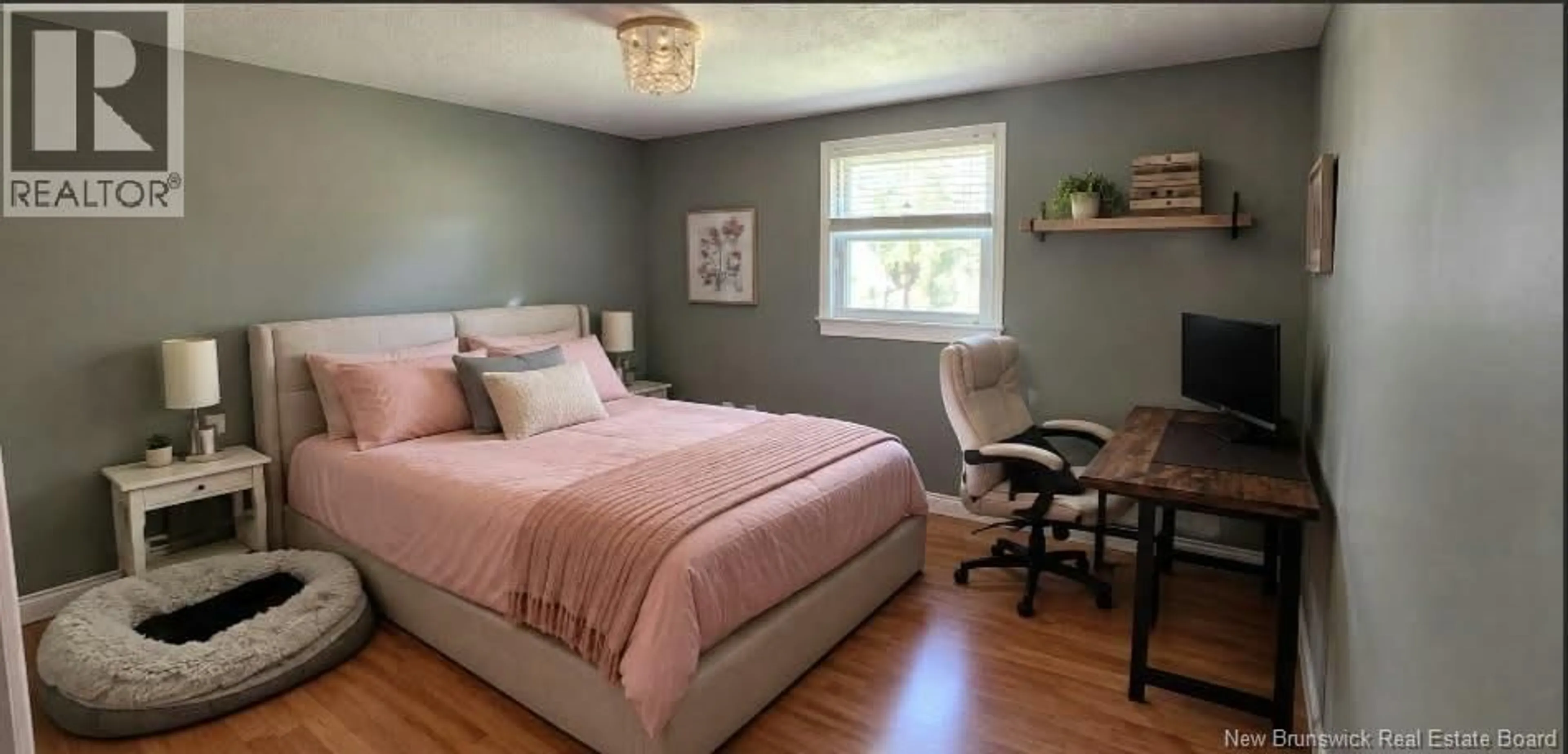 Bedroom with bed, wood/laminate floor for 39 ROUTE 535, Notre-Dame New Brunswick E4V3J5