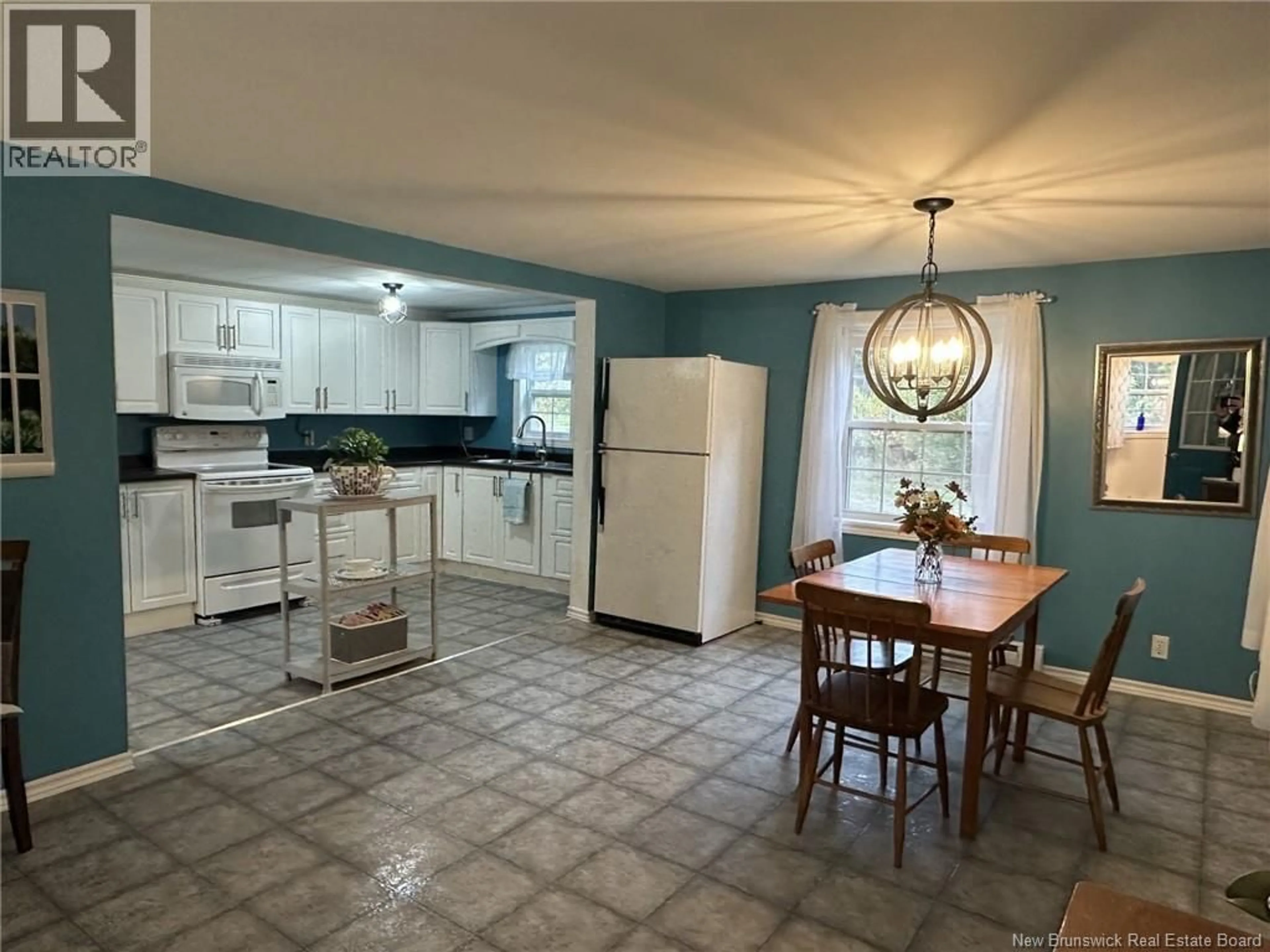 Open concept kitchen, ceramic/tile floor for 18 HAZELTON ROAD, Doaktown New Brunswick E9C1N6